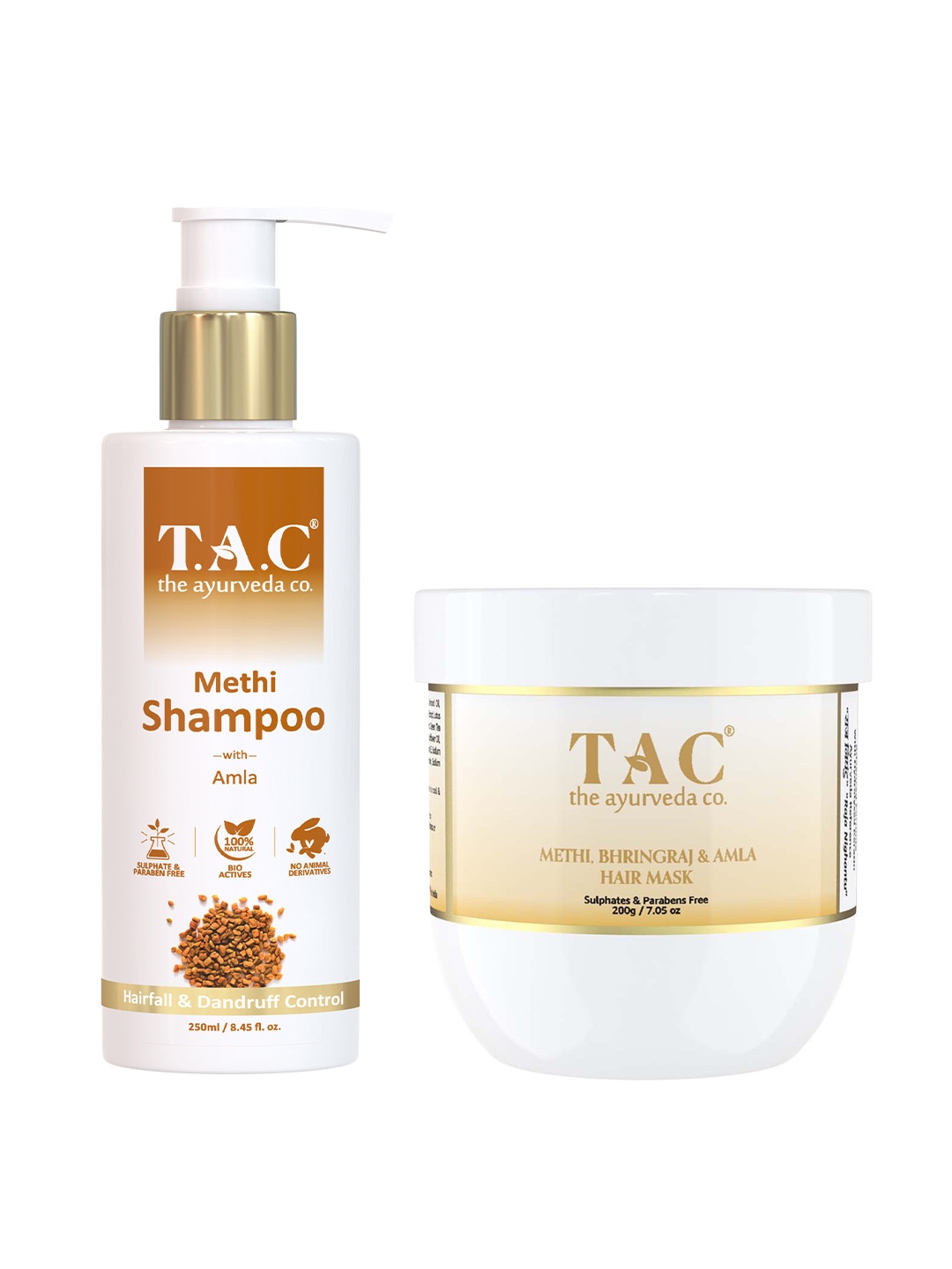 TAC - The Ayurveda Co. Set of Anti Dandruff Shampoo - 250 ml & Methi Hair Mask - 200 g, Peach
TAC - The Ayurveda Co. Set of Anti Dandruff Shampoo - 250 ml & Methi Hair Mask - 200 g, Peach