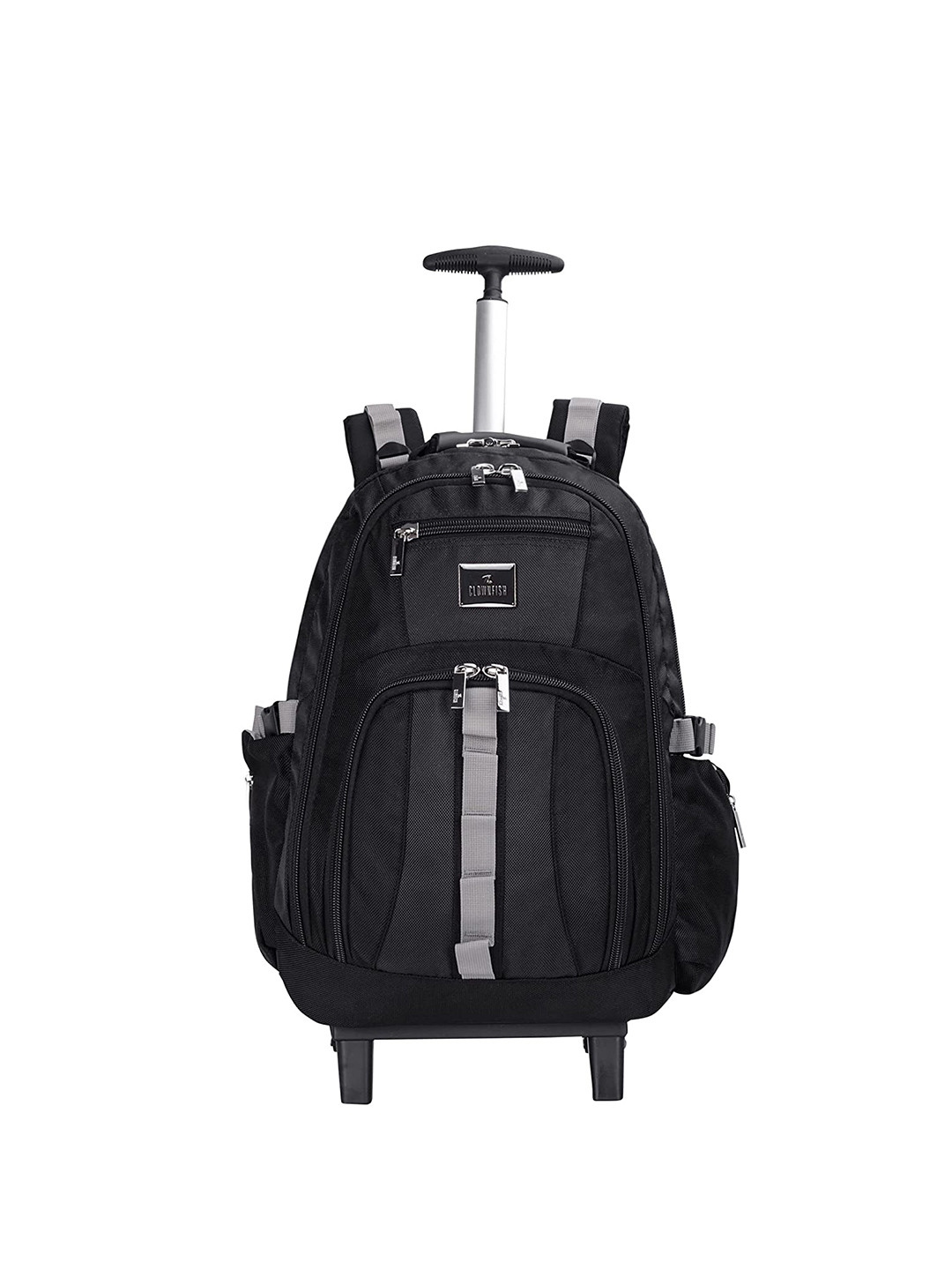 THE CLOWNFISH Tramp Water Resistant Hip Strap and Earphone Gate Two Wheel Backpack, Black
THE CLOWNFISH Tramp Water Resistant Hip Strap and Earphone Gate Two Wheel Backpack, Black
