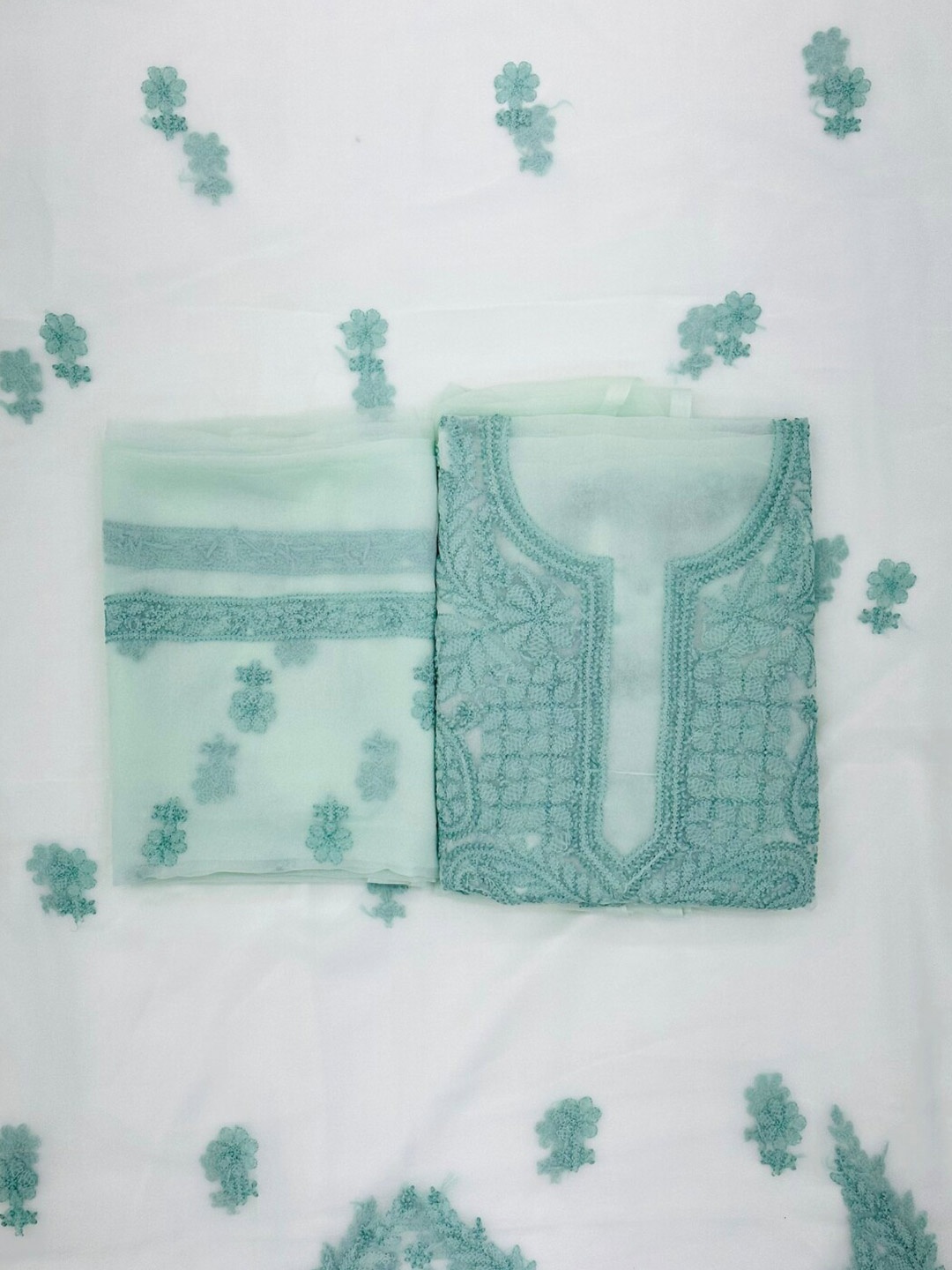 PARAMOUNT CHIKAN Chikankari Embroidered Georgette Unstitched Dress Material, Sea green
PARAMOUNT CHIKAN Chikankari Embroidered Georgette Unstitched Dress Material, Sea green