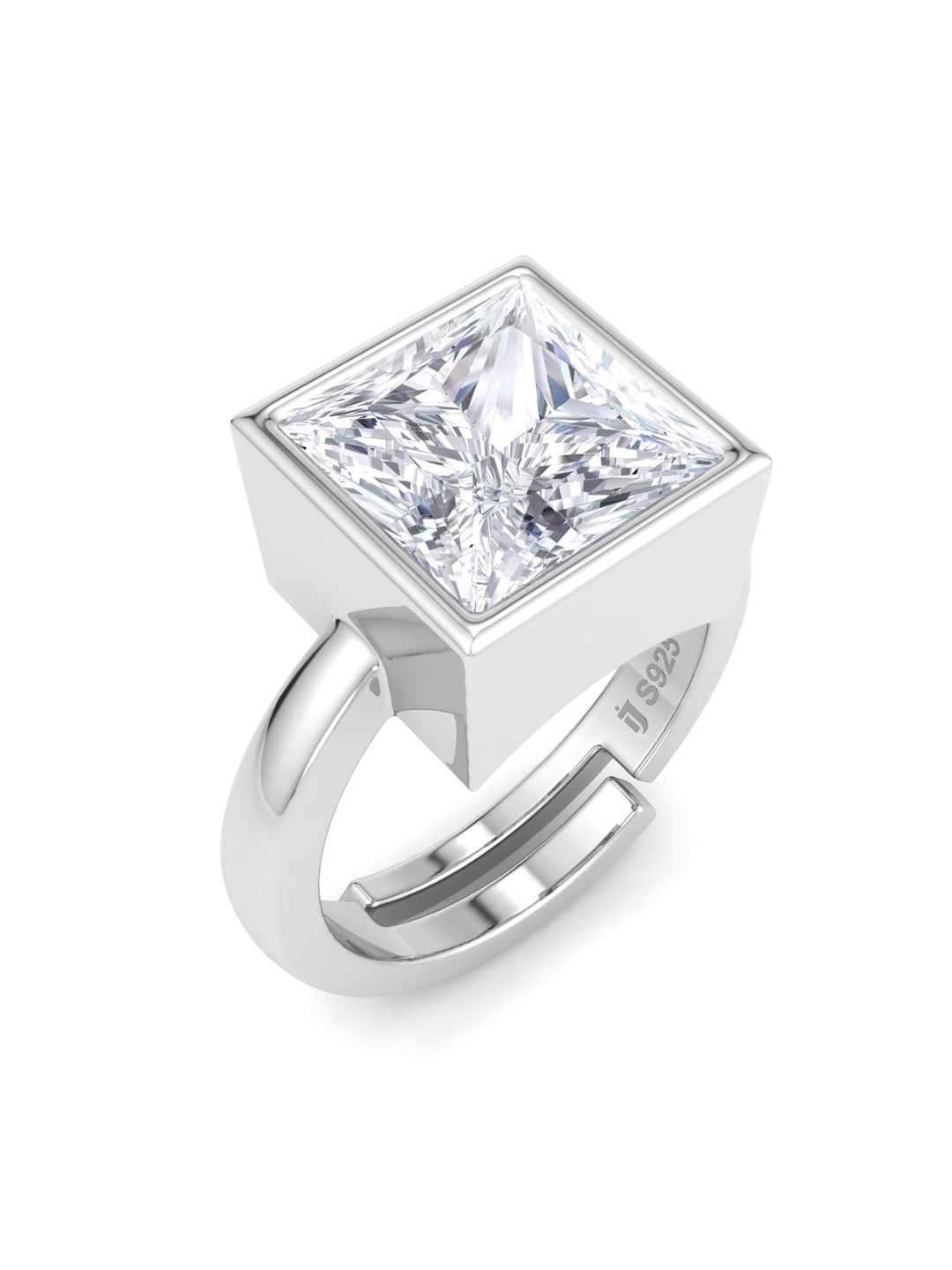 Inddus Jewels 925 Sterling Silver Rhodium-Plated Studded Stone Adjustable Finger Ring
Inddus Jewels 925 Sterling Silver Rhodium-Plated Studded Stone Adjustable Finger Ring