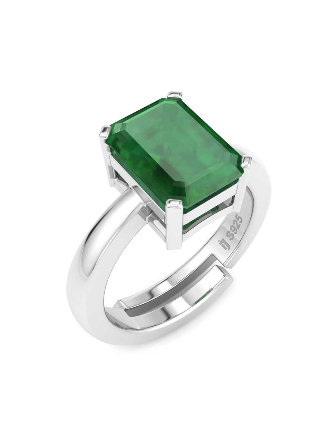 Inddus Jewels 925 Sterling Silver Rhodium-Plated Stone Studded Adjustable Finger Ring, Green
Inddus Jewels 925 Sterling Silver Rhodium-Plated Stone Studded Adjustable Finger Ring, Green