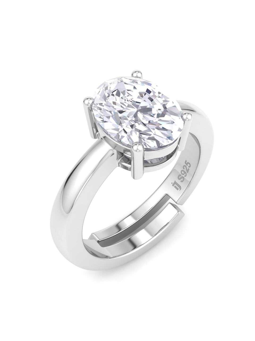 Inddus Jewels 925 Sterling Silver Rhodium-Plated Studded Stone Adjustable Finger Ring
Inddus Jewels 925 Sterling Silver Rhodium-Plated Studded Stone Adjustable Finger Ring