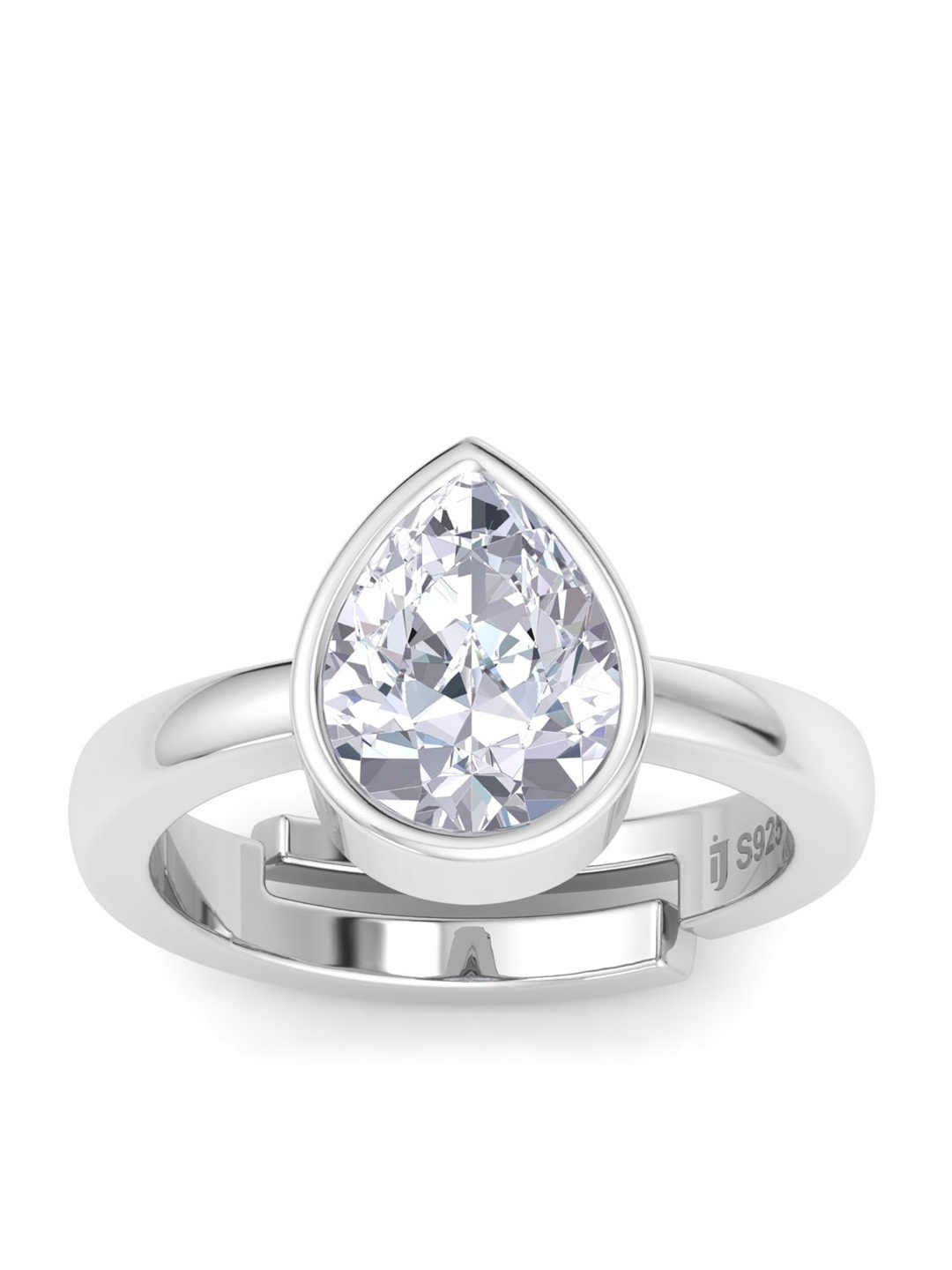 Inddus Jewels 925 Sterling Silver Rhodium-Plated Studded Stone Adjustable Finger Ring
Inddus Jewels 925 Sterling Silver Rhodium-Plated Studded Stone Adjustable Finger Ring