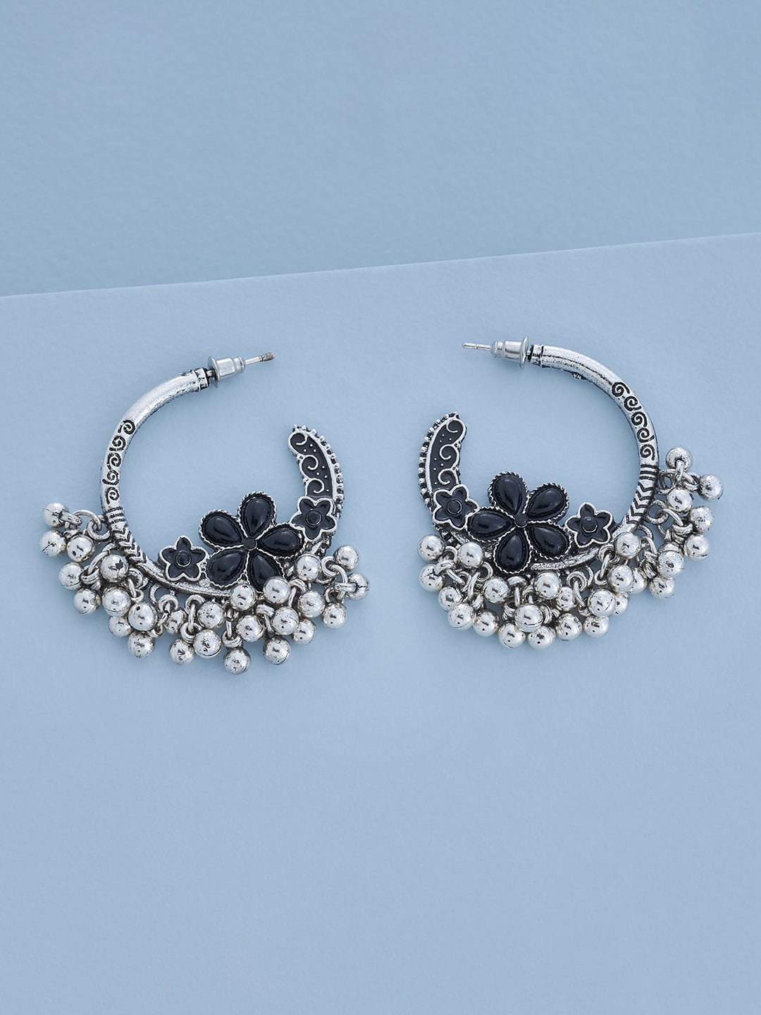 Kushal's Fashion Jewellery Rhodium-Plated Stone-Studded Contemporary Half Hoop Earrings, Black
Kushal's Fashion Jewellery Rhodium-Plated Stone-Studded Contemporary Half Hoop Earrings, Black