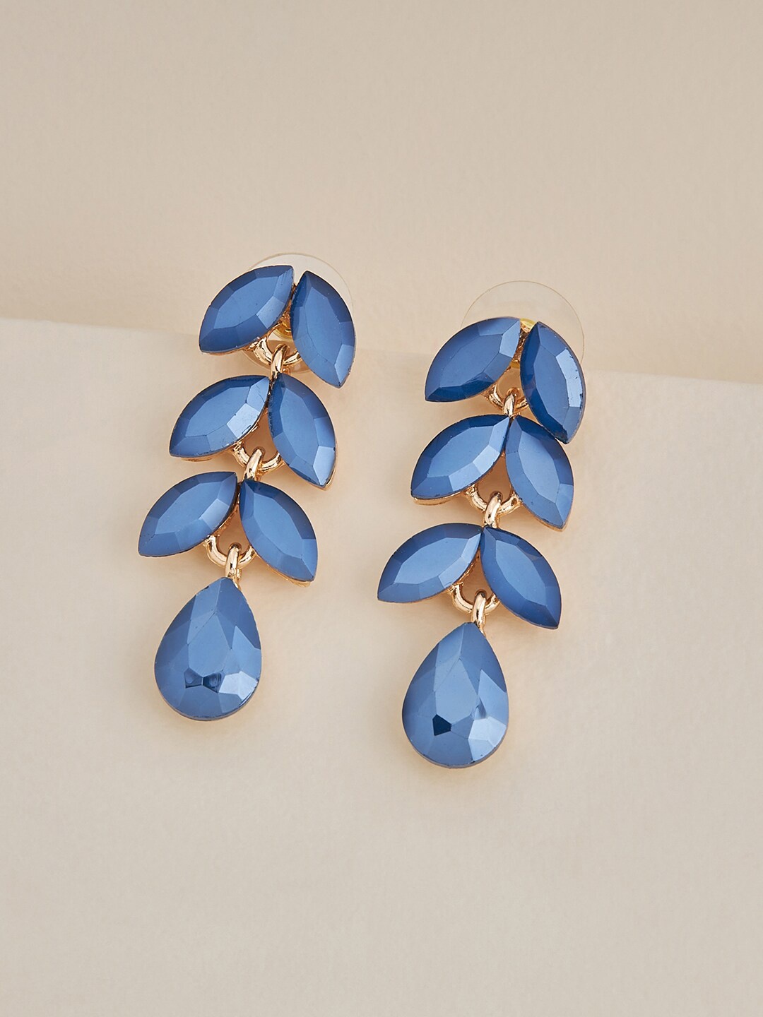 Kushal's Fashion Jewellery Gold-Plated Stone-Studded Contemporary Drop Earrings, Navy blue
Kushal's Fashion Jewellery Gold-Plated Stone-Studded Contemporary Drop Earrings, Navy blue