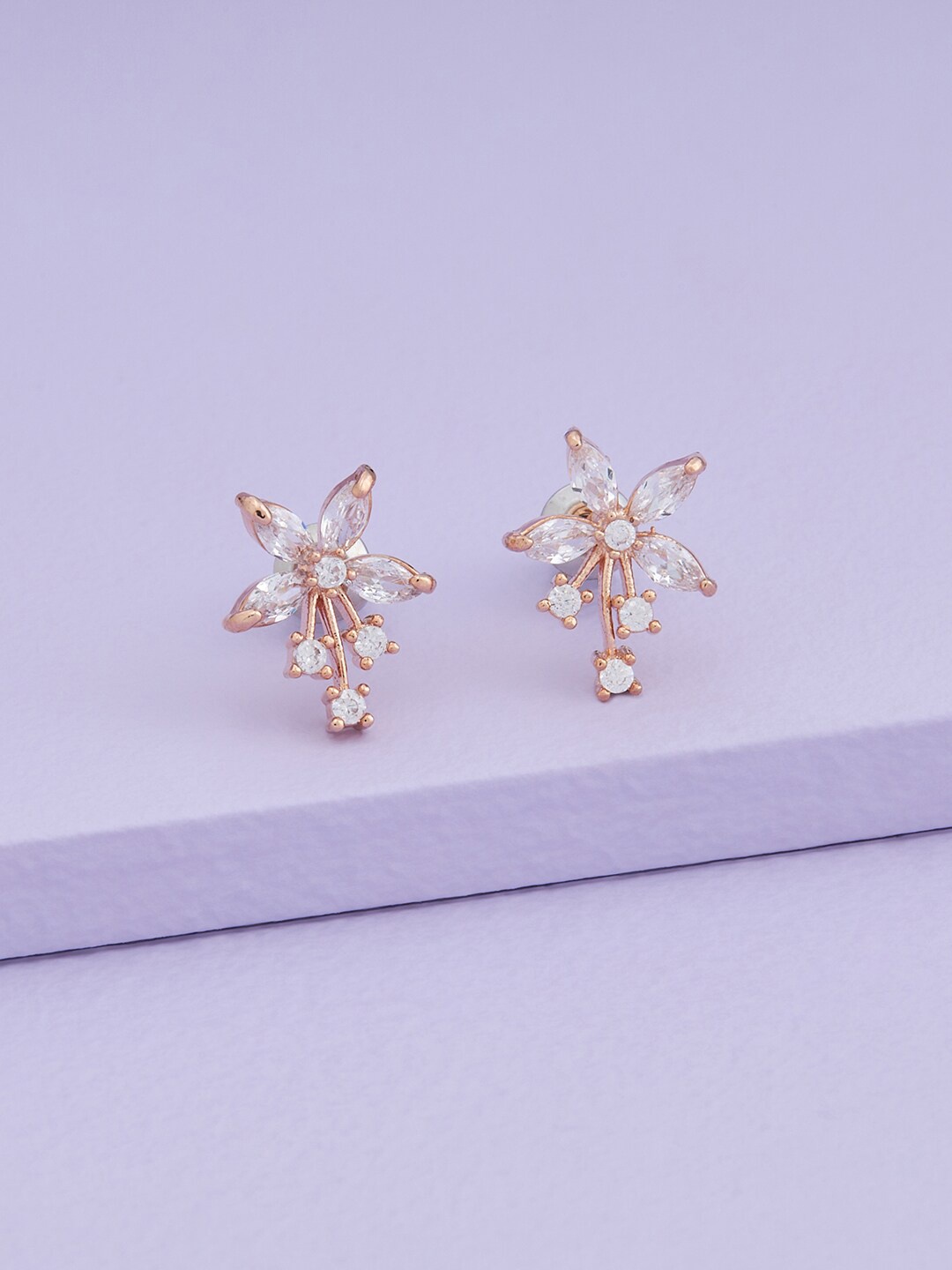 Kushal's Fashion Jewellery Rose Gold-Plated Cubic Zirconia Floral Studs Earrings, White
Kushal's Fashion Jewellery Rose Gold-Plated Cubic Zirconia Floral Studs Earrings, White