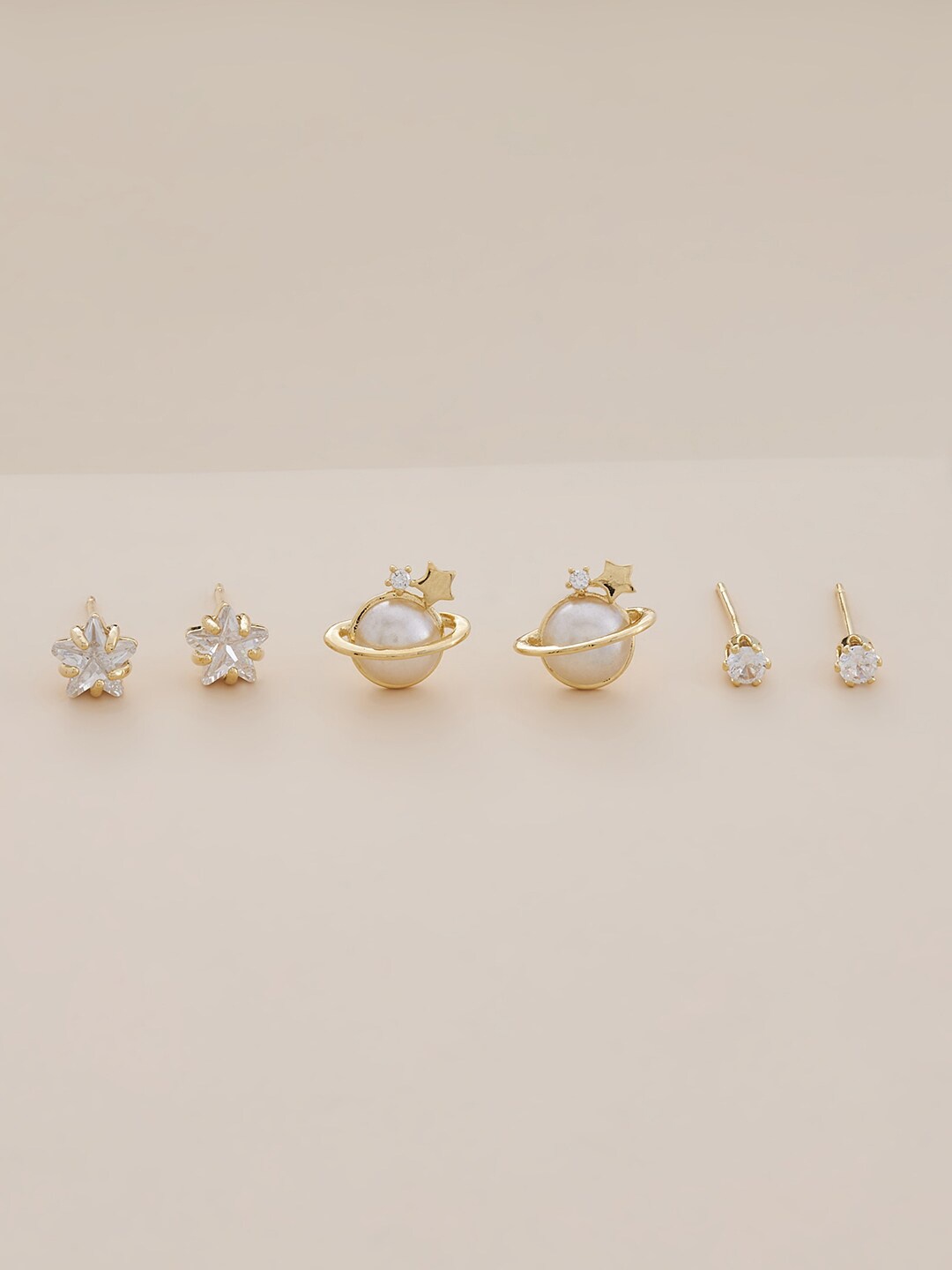 Kushal's Fashion Jewellery Pack of 3 Gold-Plated Cubic Zirconia Studs Earrings, White
Kushal's Fashion Jewellery Pack of 3 Gold-Plated Cubic Zirconia Studs Earrings, White