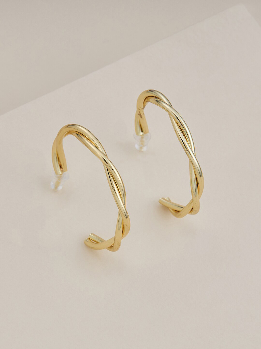 Kushal's Fashion Jewellery Gold-Plated Contemporary Half Hoop Earrings 
Kushal's Fashion Jewellery Gold-Plated Contemporary Half Hoop Earrings