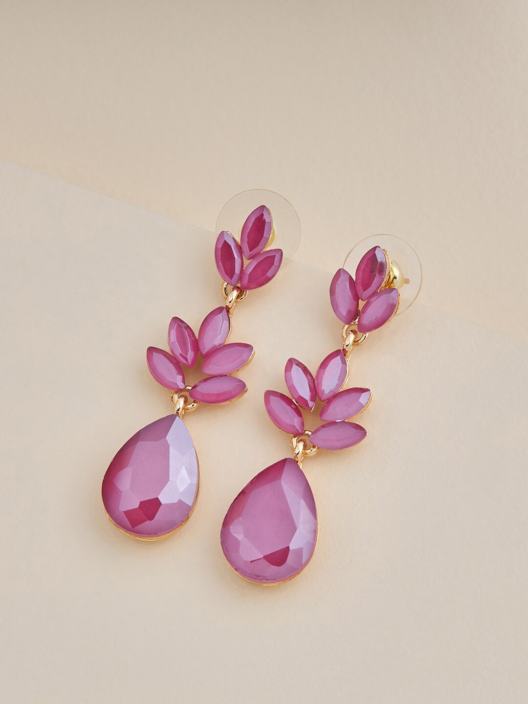 Kushal's Fashion Jewellery Gold-Plated Stone-Studded Contemporary Drop Earrings, Pink
Kushal's Fashion Jewellery Gold-Plated Stone-Studded Contemporary Drop Earrings, Pink
