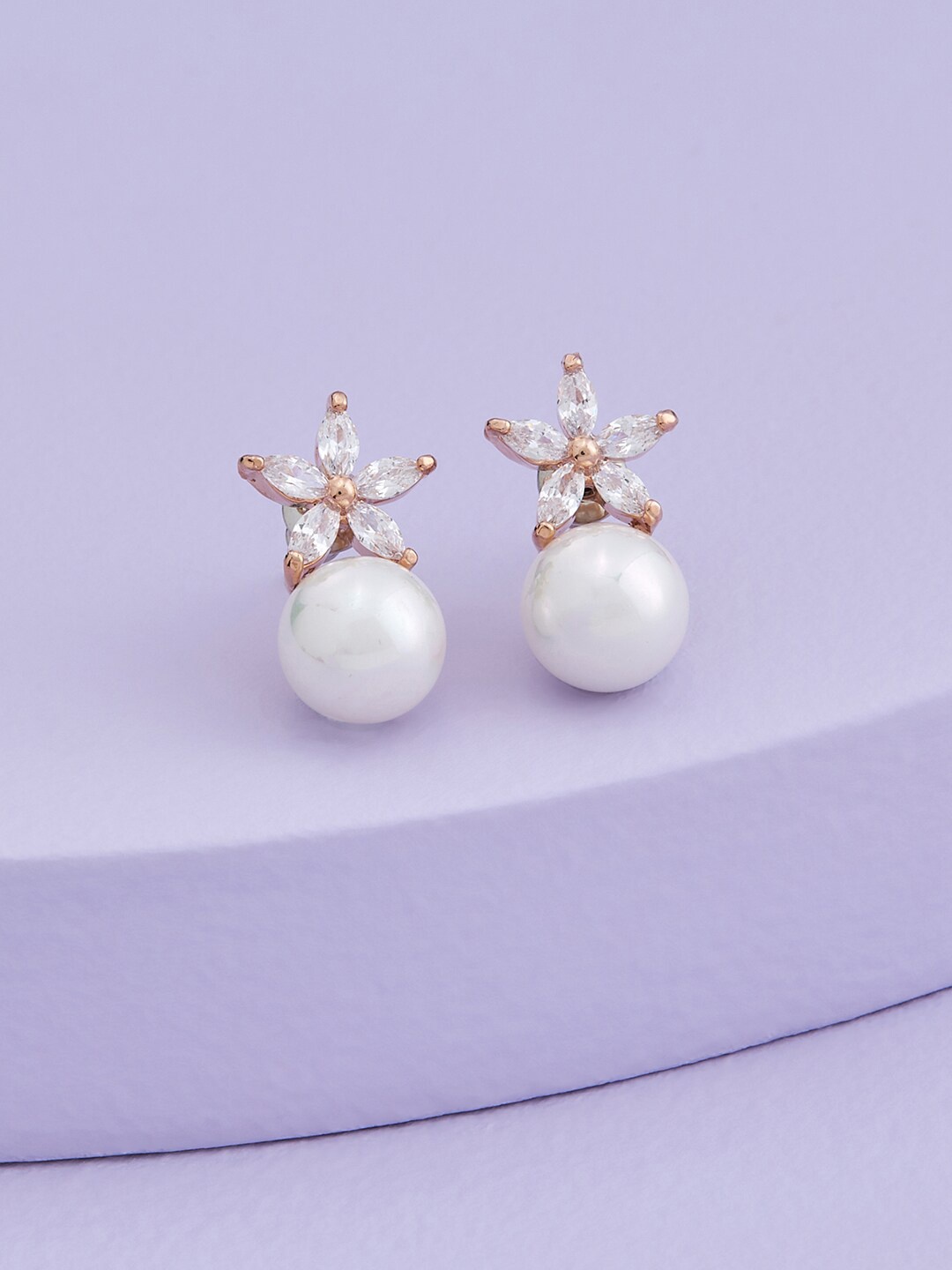 Kushal's Fashion Jewellery Rose Gold-Plated Cubic Zirconia Contemporary Studs Earrings, White
Kushal's Fashion Jewellery Rose Gold-Plated Cubic Zirconia Contemporary Studs Earrings, White
