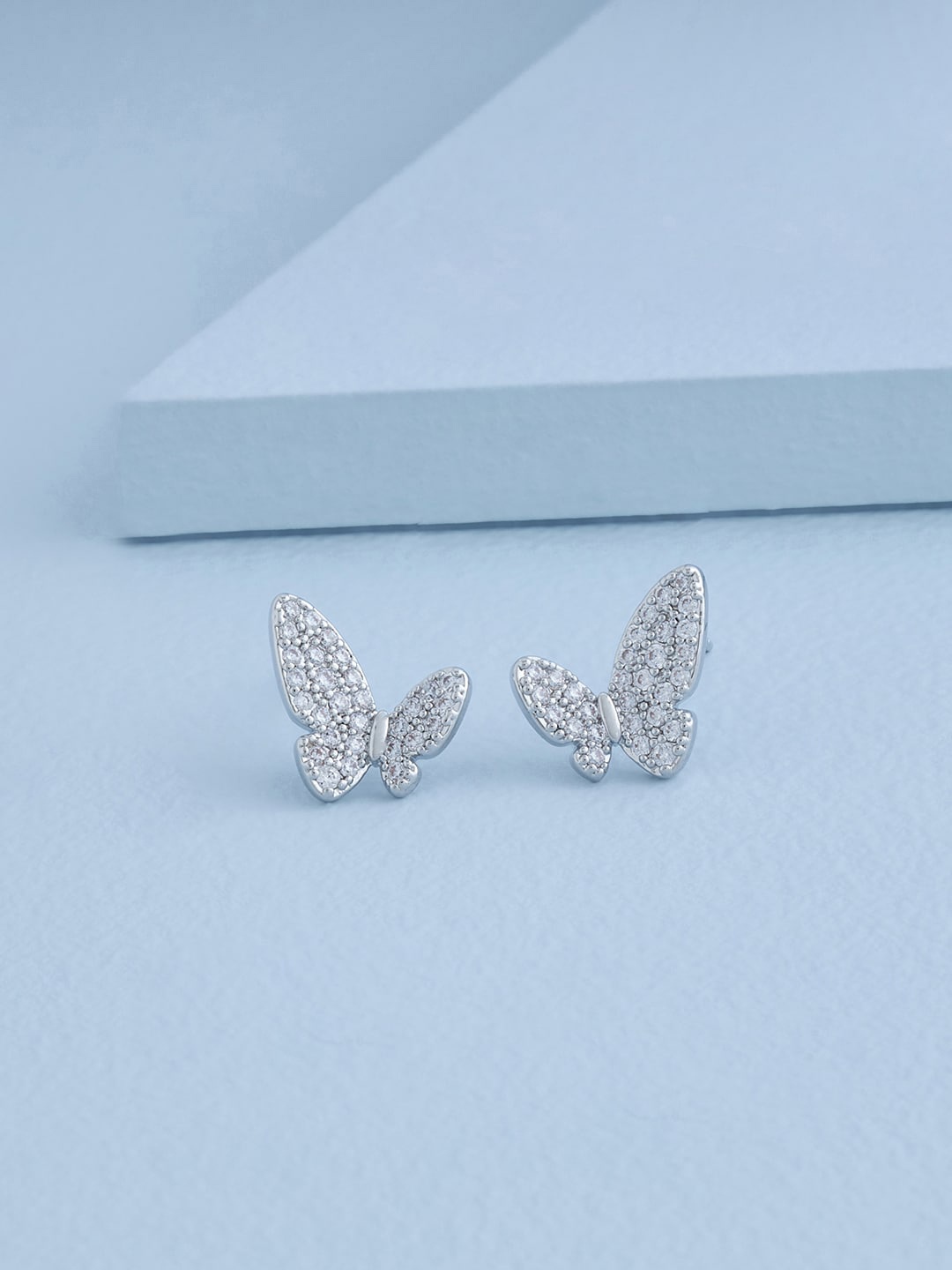 Kushal's Fashion Jewellery Rhodium-Plated Butterfly Shaped Studs Earrings, Silver
Kushal's Fashion Jewellery Rhodium-Plated Butterfly Shaped Studs Earrings, Silver