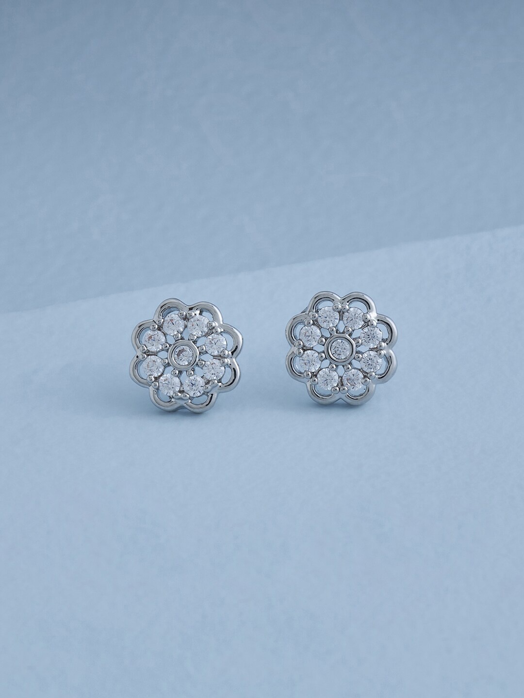 Kushal's Fashion Jewellery Rhodium-Plated Cubic Zirconia Floral Studs Earrings, White
Kushal's Fashion Jewellery Rhodium-Plated Cubic Zirconia Floral Studs Earrings, White