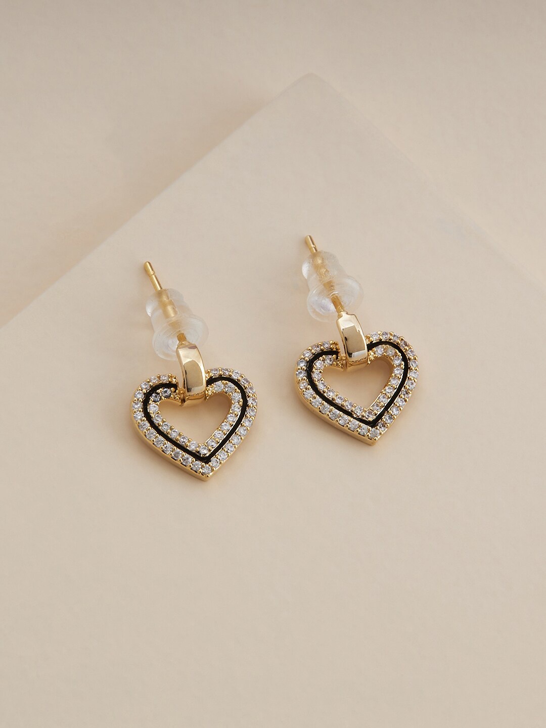 Kushal's Fashion Jewellery Gold-Plated Cubic Zirconia Heart Shaped Drop Earrings, Black
Kushal's Fashion Jewellery Gold-Plated Cubic Zirconia Heart Shaped Drop Earrings, Black