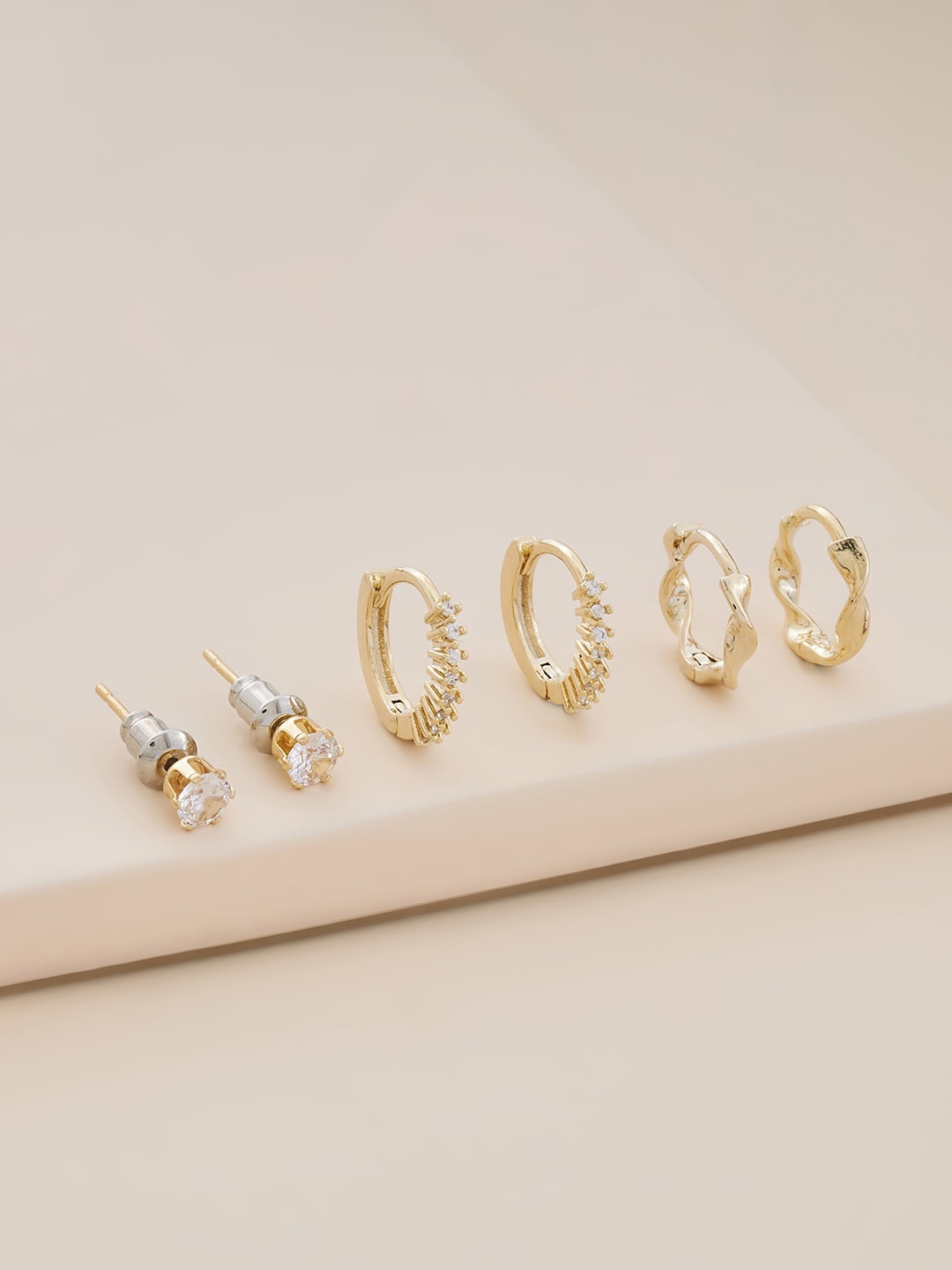 Kushal's Fashion Jewellery Pack Of 3 Gold Plated CZ Contemporary Hoop Earrings, White
Kushal's Fashion Jewellery Pack Of 3 Gold Plated CZ Contemporary Hoop Earrings, White
