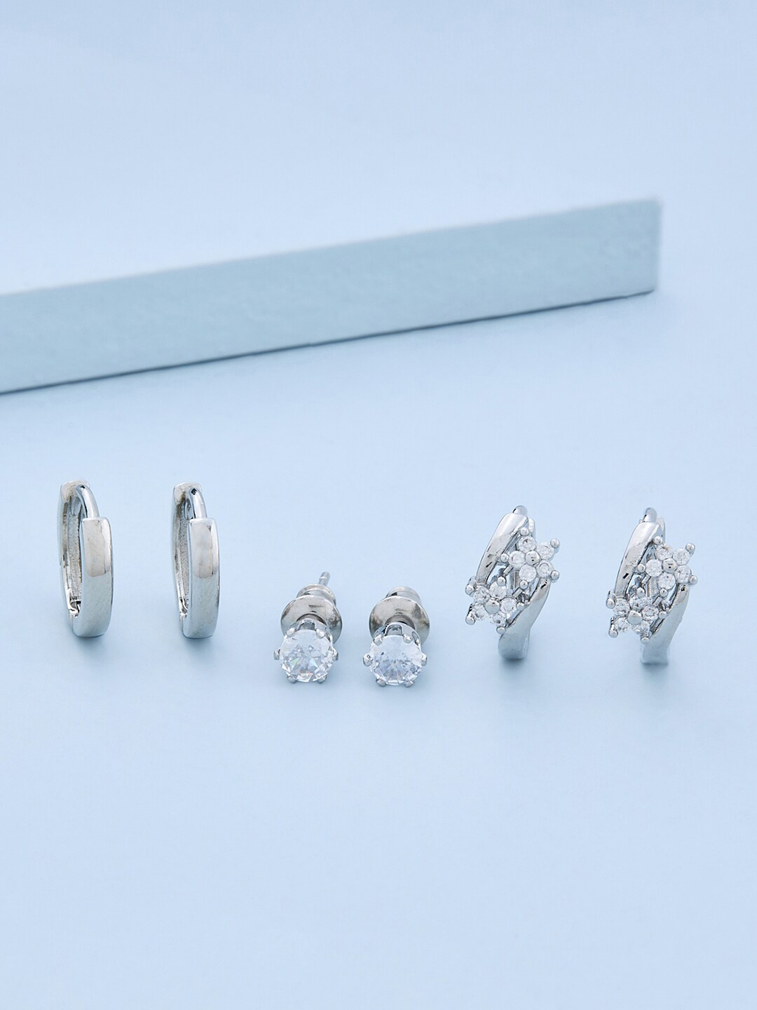 Kushal's Fashion Jewellery Set Of 3 Rhodium-Plated Cubic Zirconia Studded Drop Earrings, Silver
Kushal's Fashion Jewellery Set Of 3 Rhodium-Plated Cubic Zirconia Studded Drop Earrings, Silver