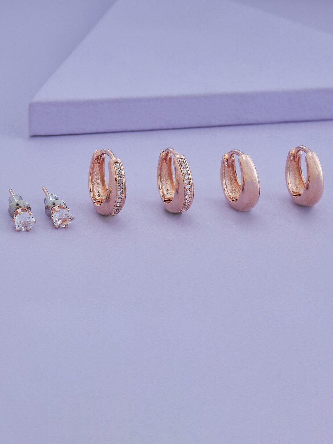 Kushal's Fashion Jewellery Set Of 3 Rose-Gold Plated Contemporary Studs Earrings, White
Kushal's Fashion Jewellery Set Of 3 Rose-Gold Plated Contemporary Studs Earrings, White