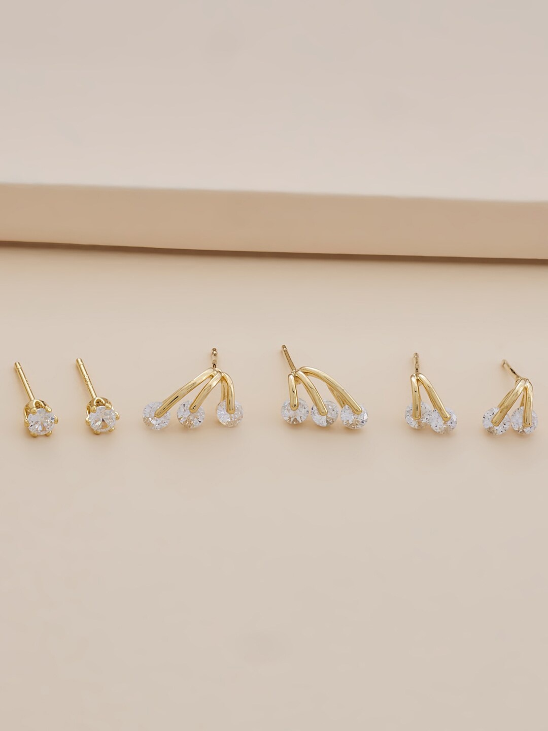Kushal's Fashion Jewellery White Contemporary Studs Earrings