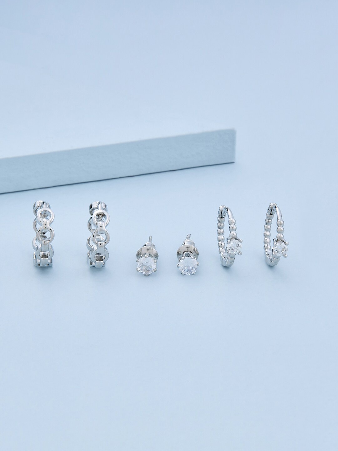 Kushal's Fashion Jewellery Pack Of 3 Cubic Zirconia Contemporary Hoop Earrings, White
Kushal's Fashion Jewellery Pack Of 3 Cubic Zirconia Contemporary Hoop Earrings, White