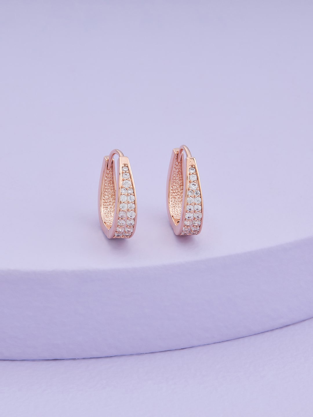 Kushal's Fashion Jewellery Rose Gold-Plated Cubic Zirconia Contemporary Hoop Earrings, White
Kushal's Fashion Jewellery Rose Gold-Plated Cubic Zirconia Contemporary Hoop Earrings, White