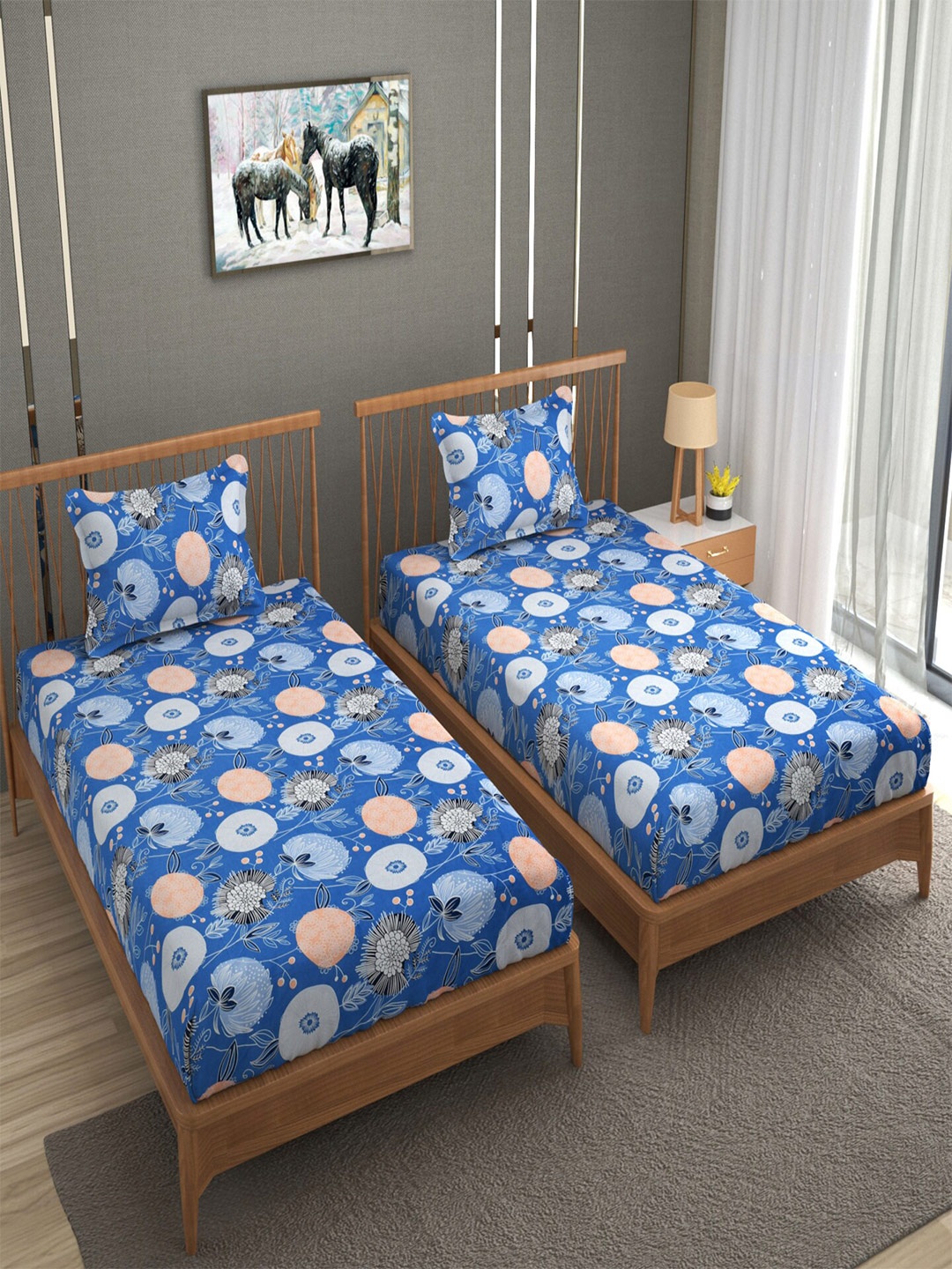BELVOSTUM Sunshine 3D Printed Blue & Peach-Coloured 220 TC 2 Pieces Single Bedsheet Set
BELVOSTUM Sunshine 3D Printed Blue & Peach-Coloured 220 TC 2 Pieces Single Bedsheet Set