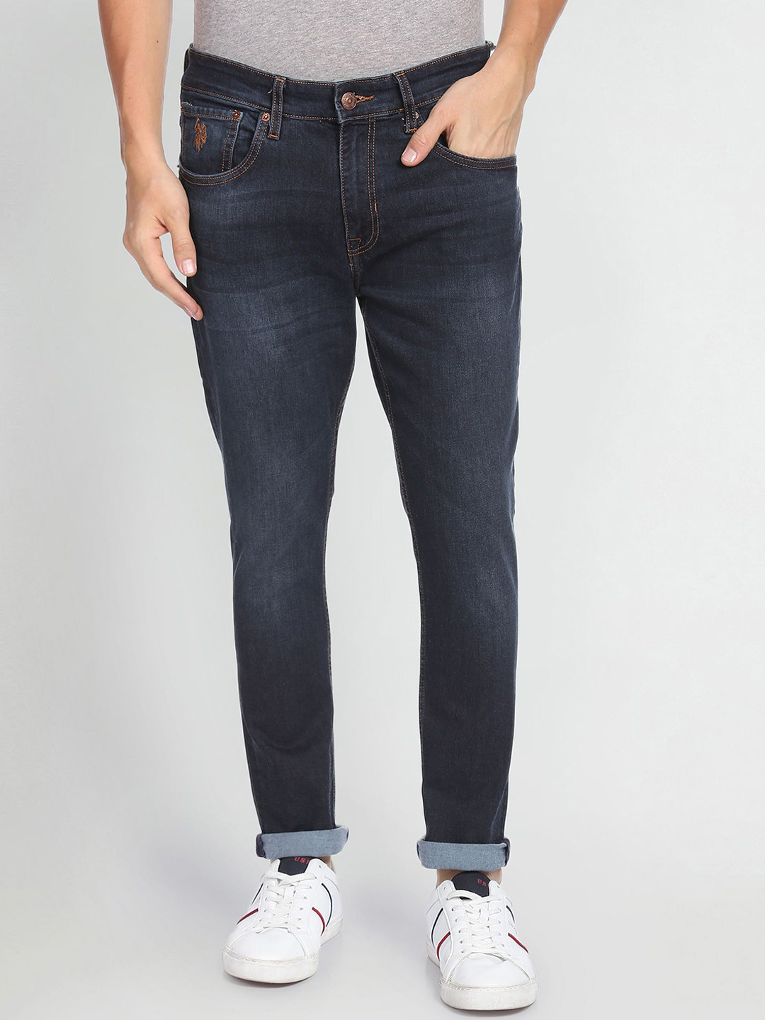 U.S. Polo Assn. Denim Co. Men Tapered Fit Light Fade Stretchable Jeans, Navy blue
U.S. Polo Assn. Denim Co. Men Tapered Fit Light Fade Stretchable Jeans, Navy blue