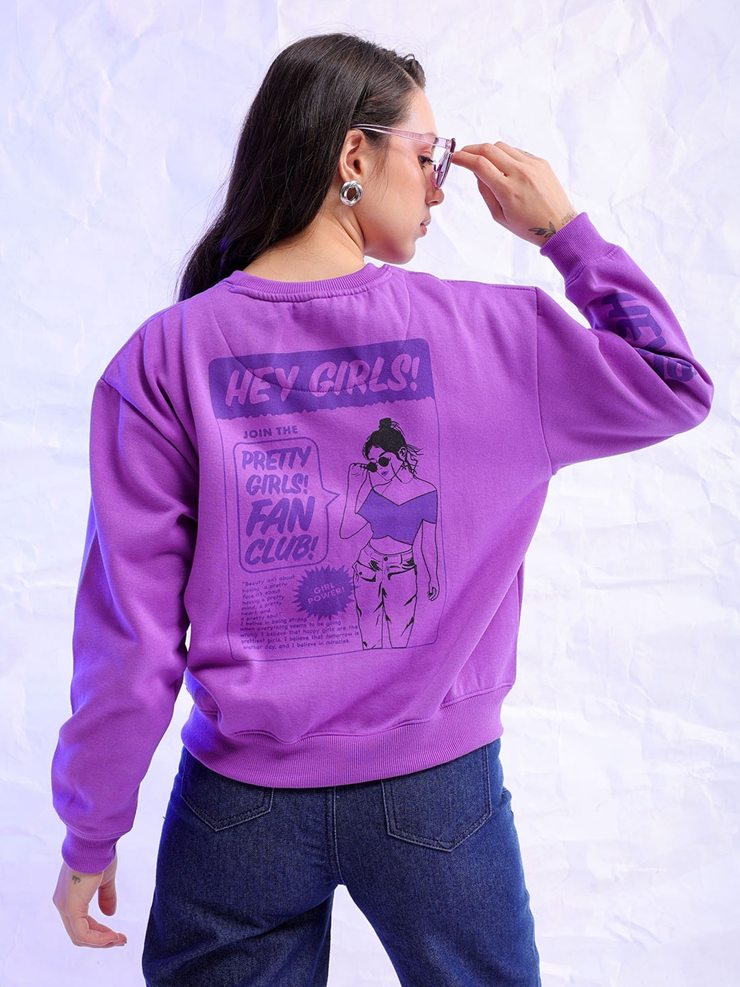 Freehand by The Indian Garage Co Round Neck Alphanumeric Printed Fleece Sweatshirt, Purple
Freehand by The Indian Garage Co Round Neck Alphanumeric Printed Fleece Sweatshirt, Purple