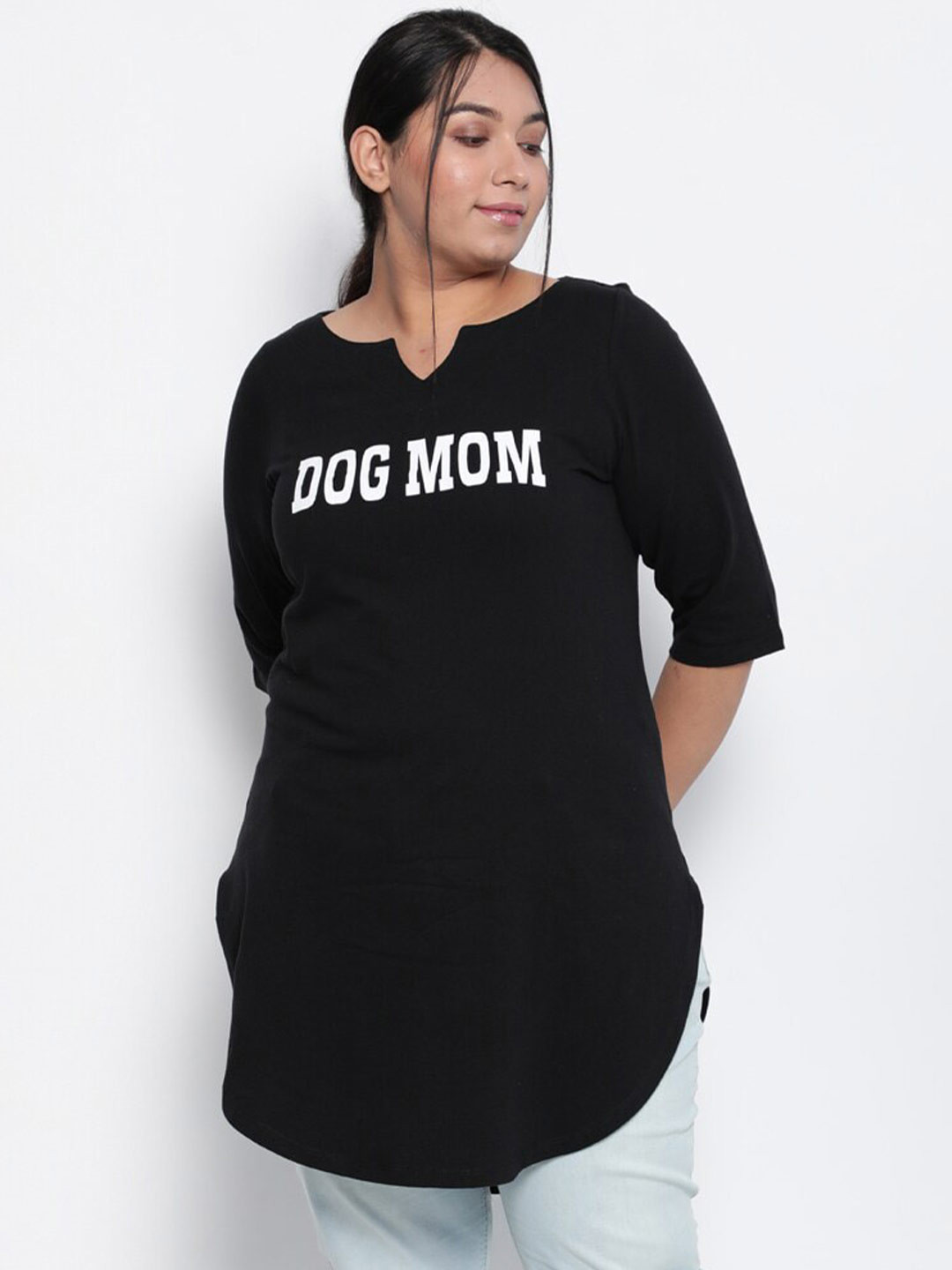 Amydus Plus Size Quirky Printed Cotton A-Line Kurtis, Black
Amydus Plus Size Quirky Printed Cotton A-Line Kurtis, Black