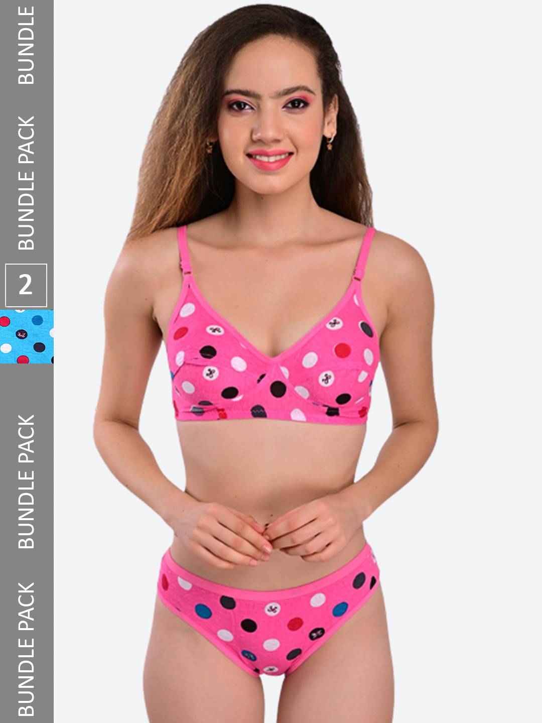 Fleurt Pack Of 2 Non Padded Printed Lingerie Set Fleurt-Set-Dot Print-PK-S.BL-30, Pink
Fleurt Pack Of 2 Non Padded Printed Lingerie Set Fleurt-Set-Dot Print-PK-S.BL-30, Pink