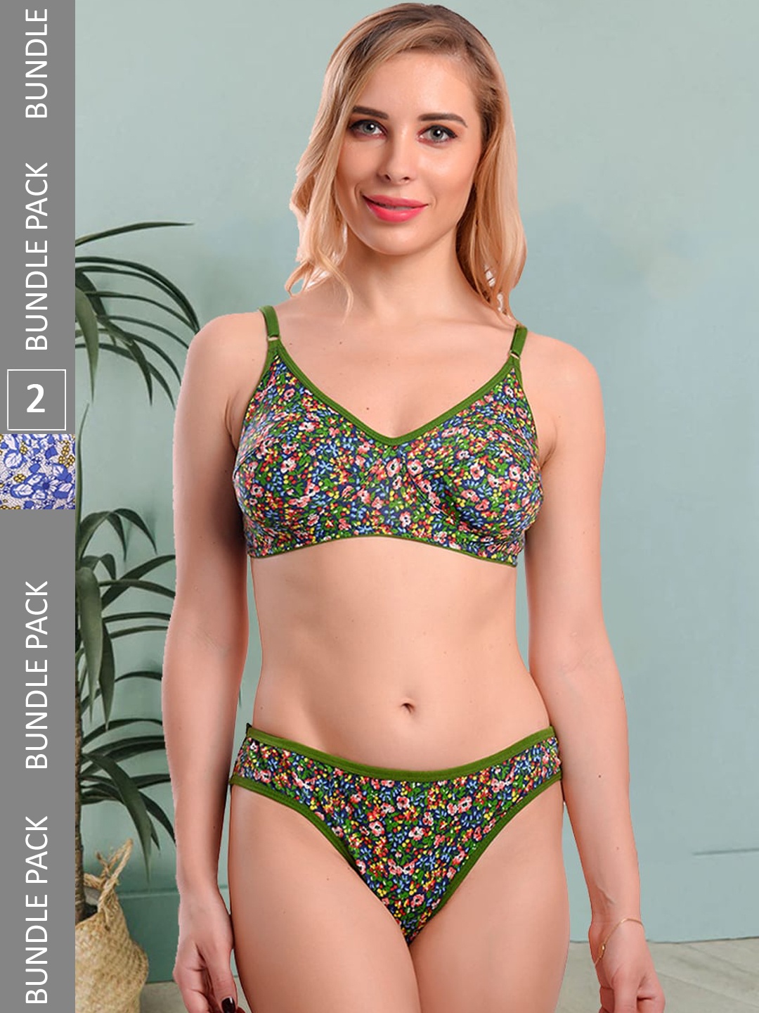 Fleurt Pack Of 2 Non Padded Printed Lingerie Set Fleurt-Set-Print-GR-Print 2-BL-40, Green
Fleurt Pack Of 2 Non Padded Printed Lingerie Set Fleurt-Set-Print-GR-Print 2-BL-40, Green