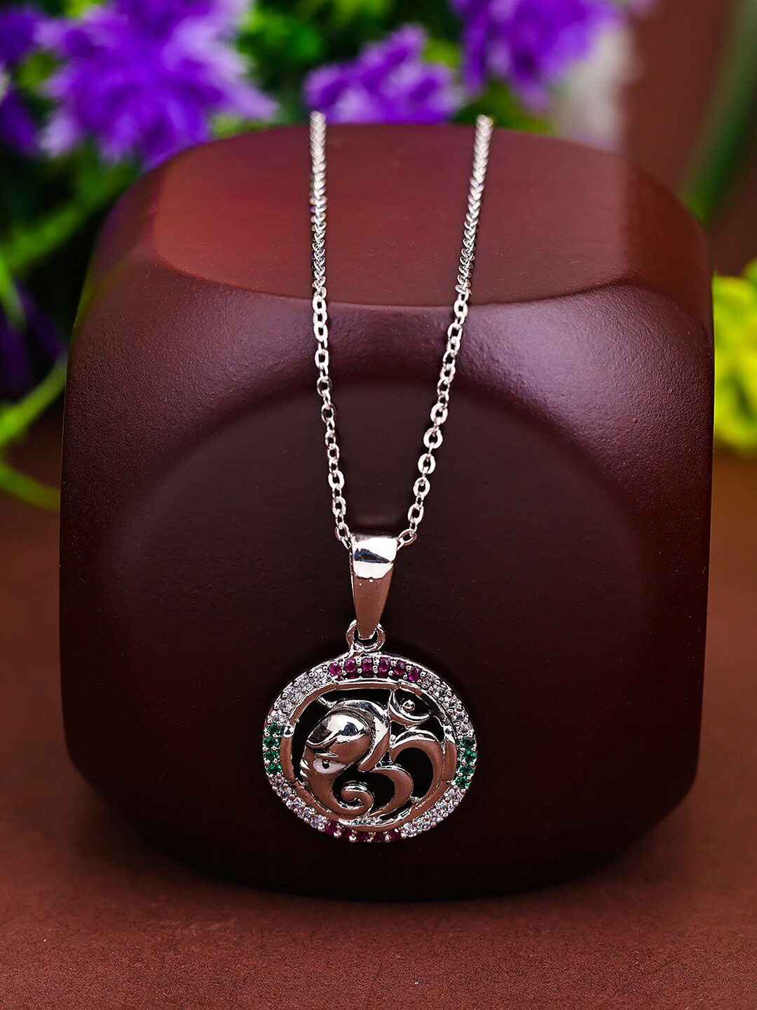 Pissara by Sukkhi 92.5% Sterling Silver Rhodium-Plated CZ Studded Pendant With Chain
Pissara by Sukkhi 92.5% Sterling Silver Rhodium-Plated CZ Studded Pendant With Chain