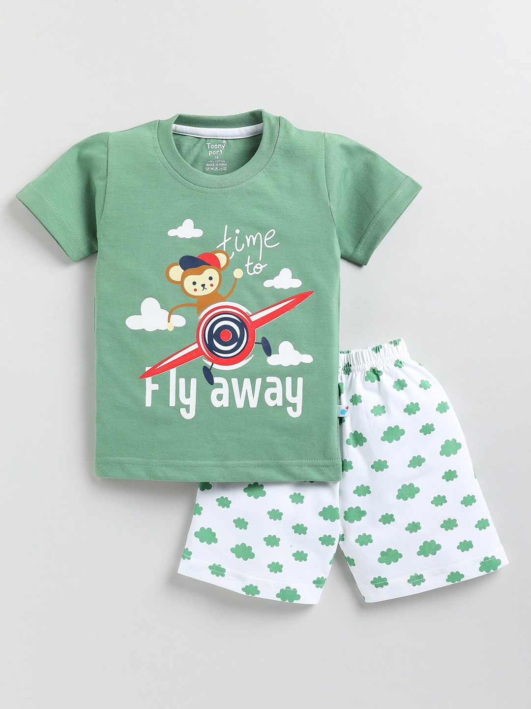 Toonyport Boys Printed Pure Cotton Round Neck T-shirt with Shorts Clothing Set, Green
Toonyport Boys Printed Pure Cotton Round Neck T-shirt with Shorts Clothing Set, Green