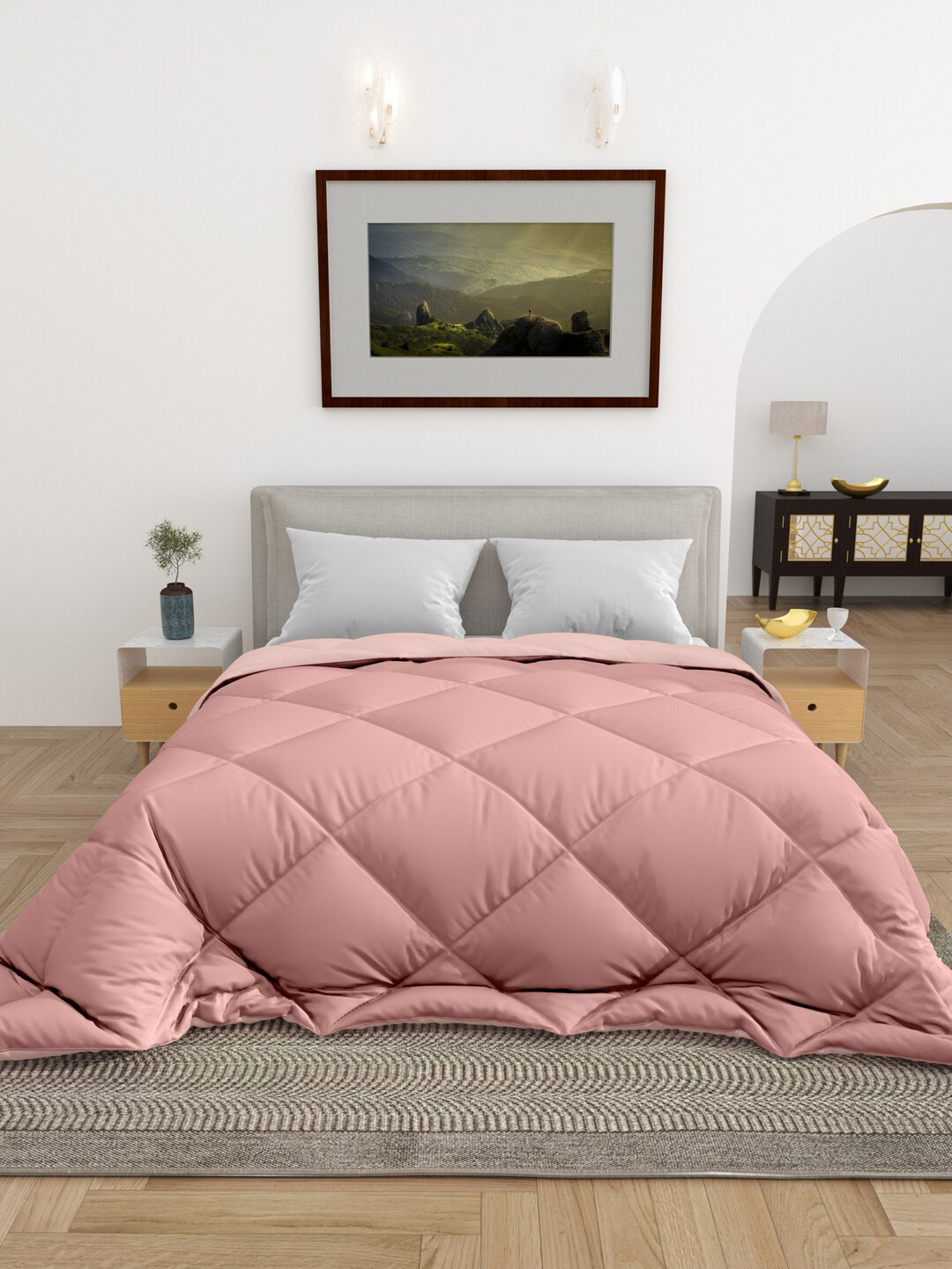 RAASO Pink & Peach Cotton AC Room 200 GSM King Size Reversible Comforter with Bag
RAASO Pink & Peach Cotton AC Room 200 GSM King Size Reversible Comforter with Bag
