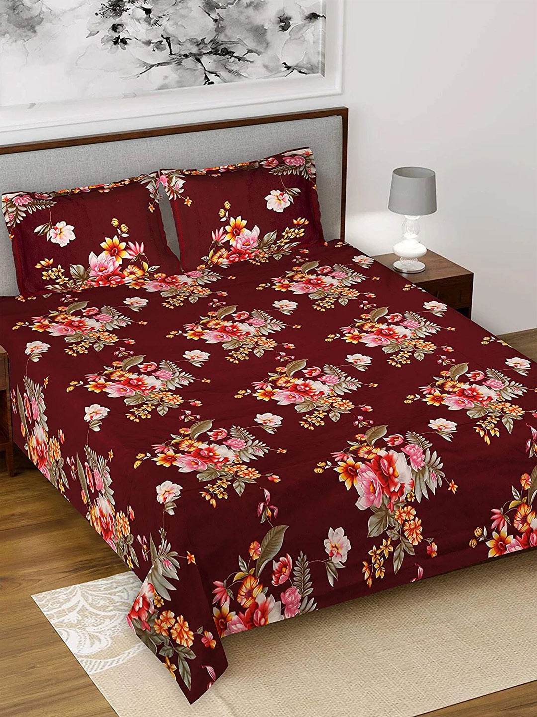 Kuber Industries Maroon & Beige Printed 210 TC Cotton King Bedsheet & 2 Pillow Covers
Kuber Industries Maroon & Beige Printed 210 TC Cotton King Bedsheet & 2 Pillow Covers