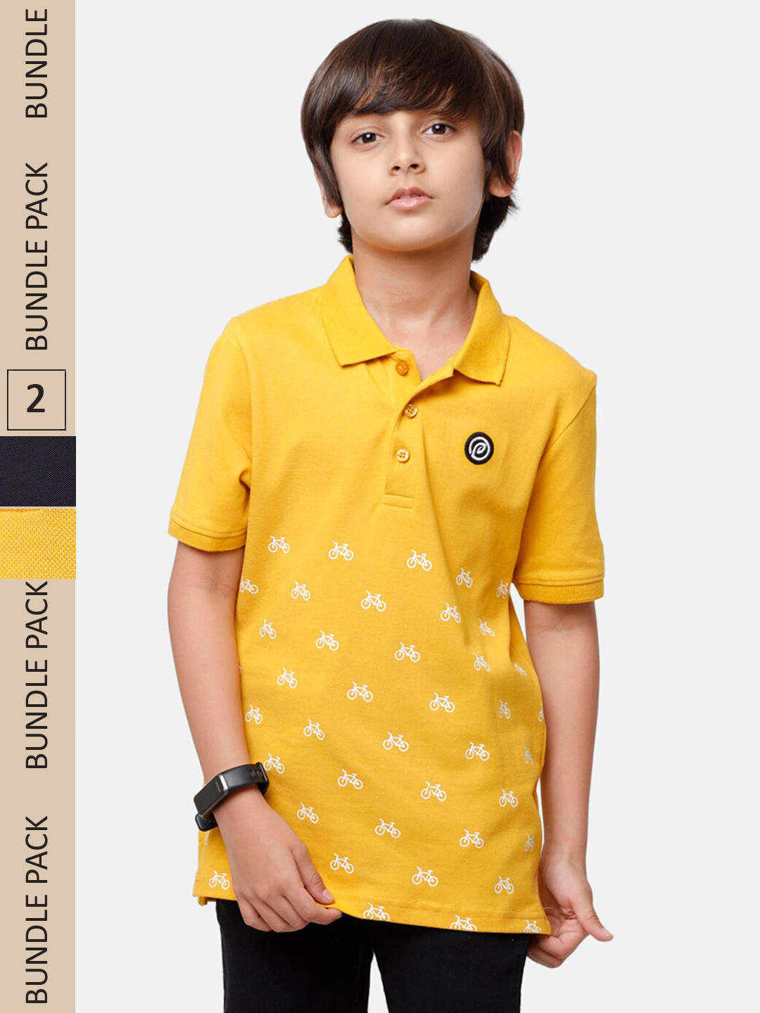 PIPIN Boys Pack Of 2 Polo Collar Cotton T-shirts, Yellow
PIPIN Boys Pack Of 2 Polo Collar Cotton T-shirts, Yellow