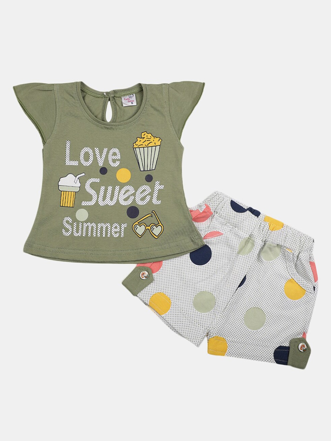 V-Mart Infant Girls Printed Pure Cotton Round Neck Top with Shorts Clothing Set, Olive
V-Mart Infant Girls Printed Pure Cotton Round Neck Top with Shorts Clothing Set, Olive
