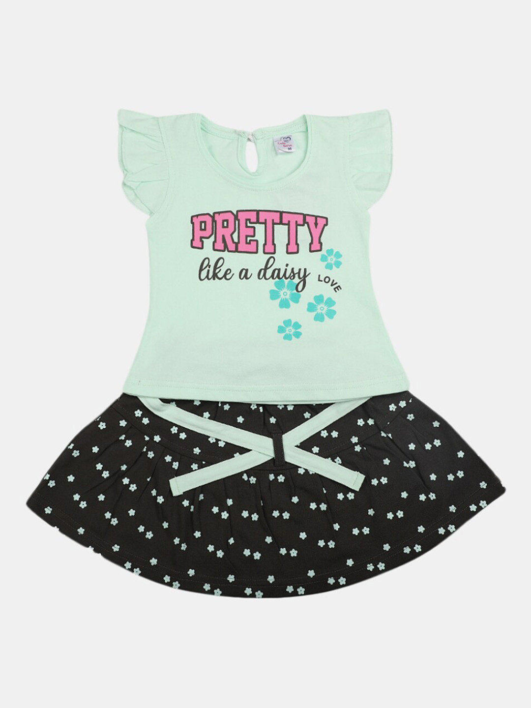 V-Mart Infant Girls Printed Pure Cotton T-shirt with Skirt, Green 
V-Mart Infant Girls Printed Pure Cotton T-shirt with Skirt, Green