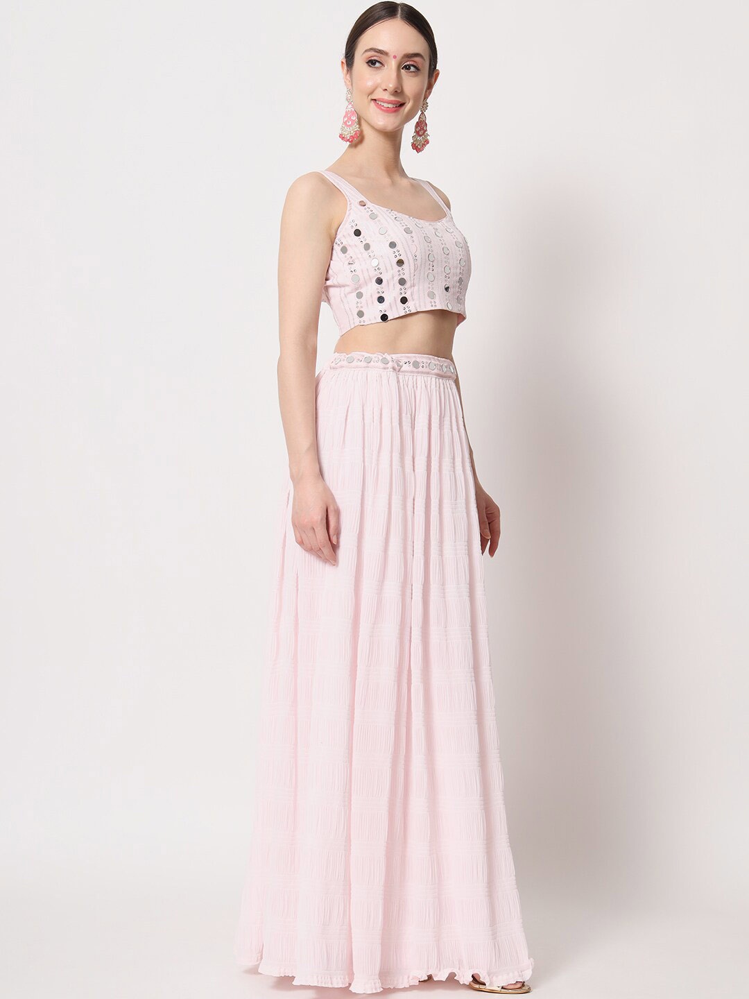 SHUBHKALA PEmbellished Mirror Work Semi-Stitched Lehenga & Unstitched Blouse With Dupatta, Pink
SHUBHKALA PEmbellished Mirror Work Semi-Stitched Lehenga & Unstitched Blouse With Dupatta, Pink
