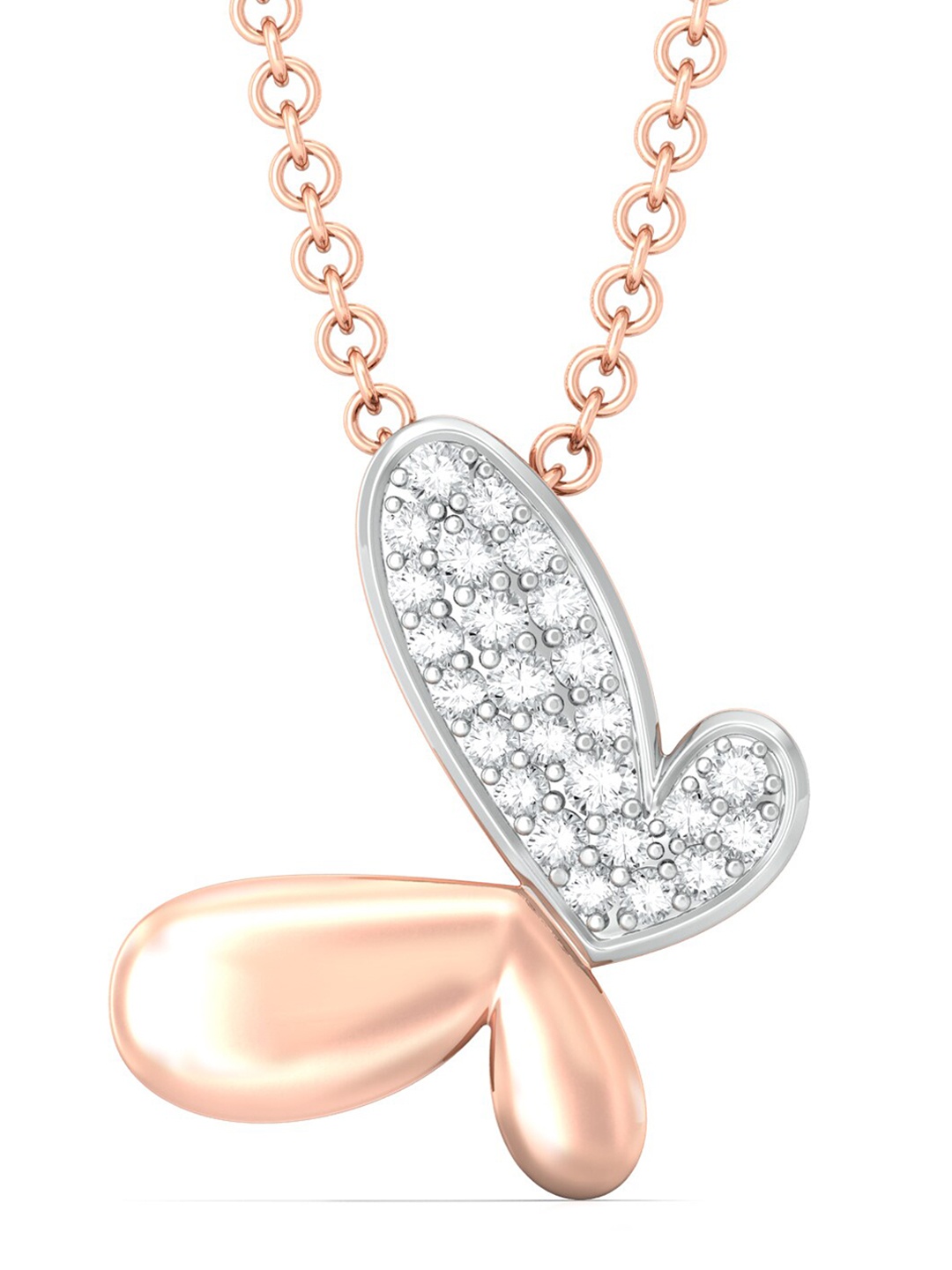 MELORRA Glitter Dreams Diamond-Studded Rhodium-Plated 18KT Rose Gold Pendant- 2.11 gm
MELORRA Glitter Dreams Diamond-Studded Rhodium-Plated 18KT Rose Gold Pendant- 2.11 gm