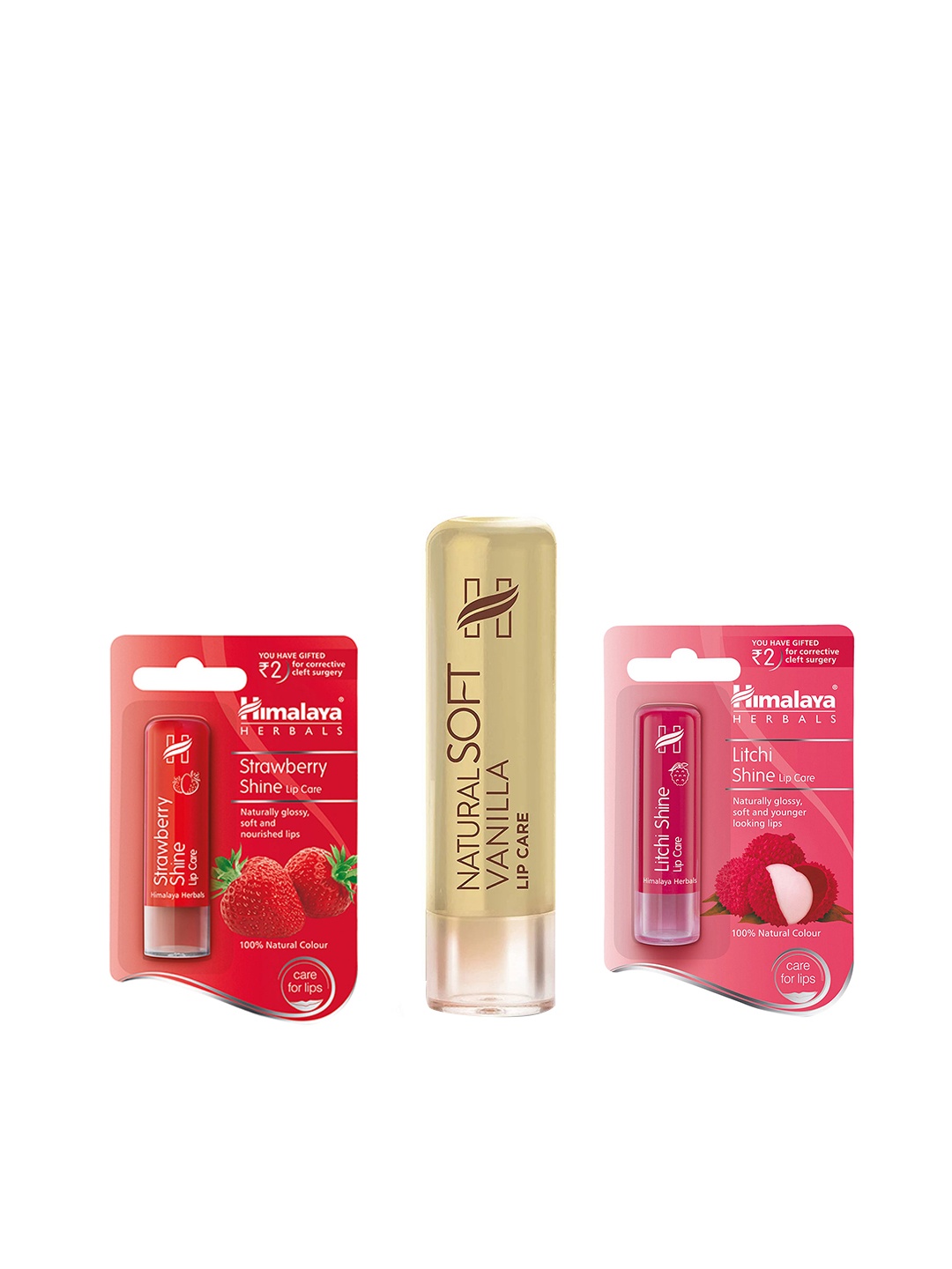 Himalaya Set of 3 Lip Care Balm 4.5g Each - Litchi Shine + Strawberry Shine + Soft Vanilla, Nude
Himalaya Set of 3 Lip Care Balm 4.5g Each - Litchi Shine + Strawberry Shine + Soft Vanilla, Nude