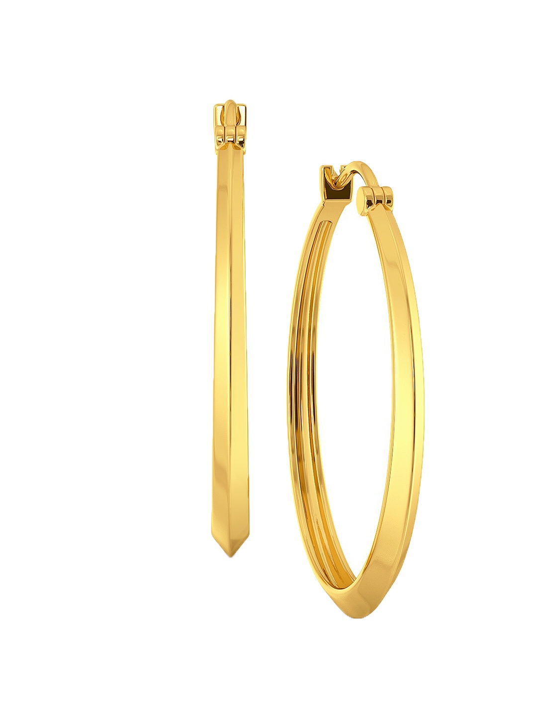 MELORRA D-Tucks 18KT Gold Hoop Earrings - 6.15 gm