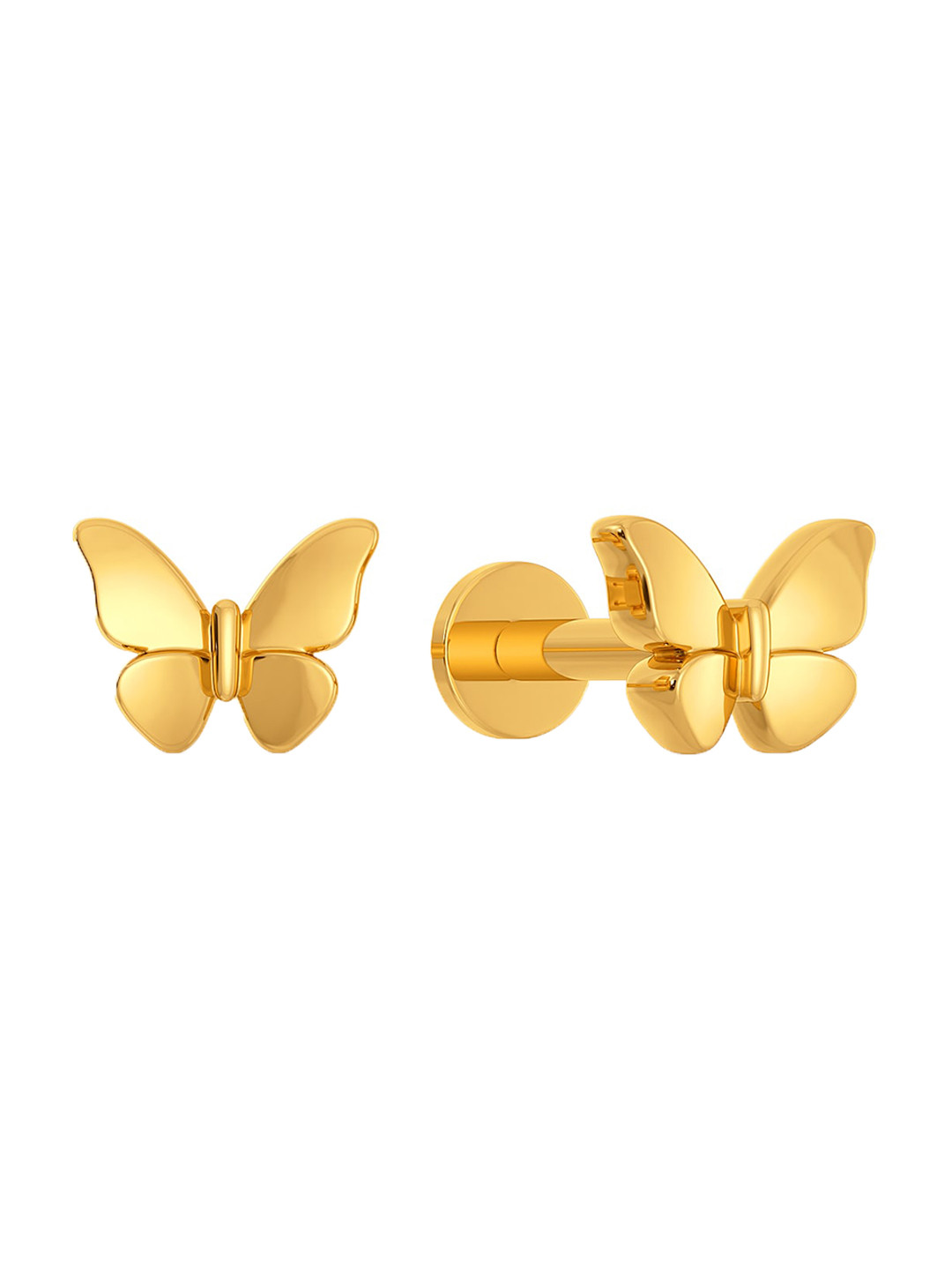 MELORRA Fly With Me 18KT Gold Stud Earrings- 1.01gm, Yellow 
MELORRA Fly With Me 18KT Gold Stud Earrings- 1.01gm, Yellow