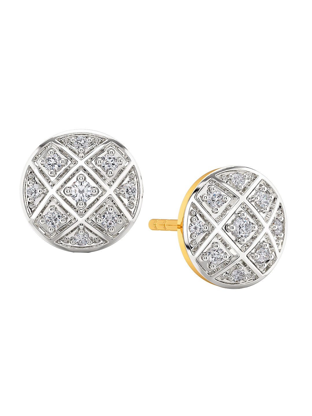 MELORRA The Check Deck Diamond-Studded Rhodium-Plated 18KT Gold Studs Earrings- 2.14 gm
MELORRA The Check Deck Diamond-Studded Rhodium-Plated 18KT Gold Studs Earrings- 2.14 gm