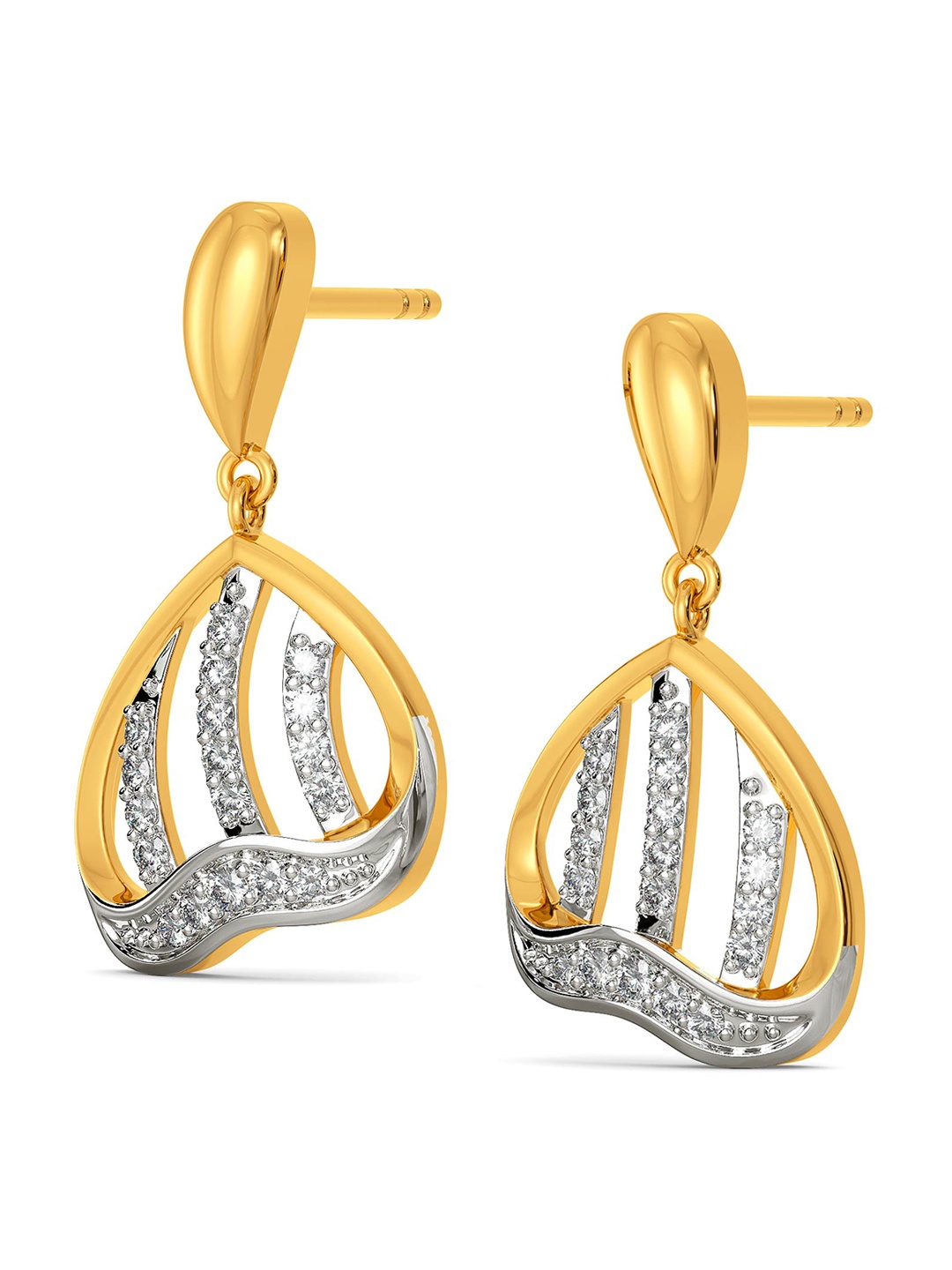 MELORRA Petal Posse Diamond-Studded Rhodium-Plated 18KT Gold Drop Earrings- 3.76 gm
MELORRA Petal Posse Diamond-Studded Rhodium-Plated 18KT Gold Drop Earrings- 3.76 gm