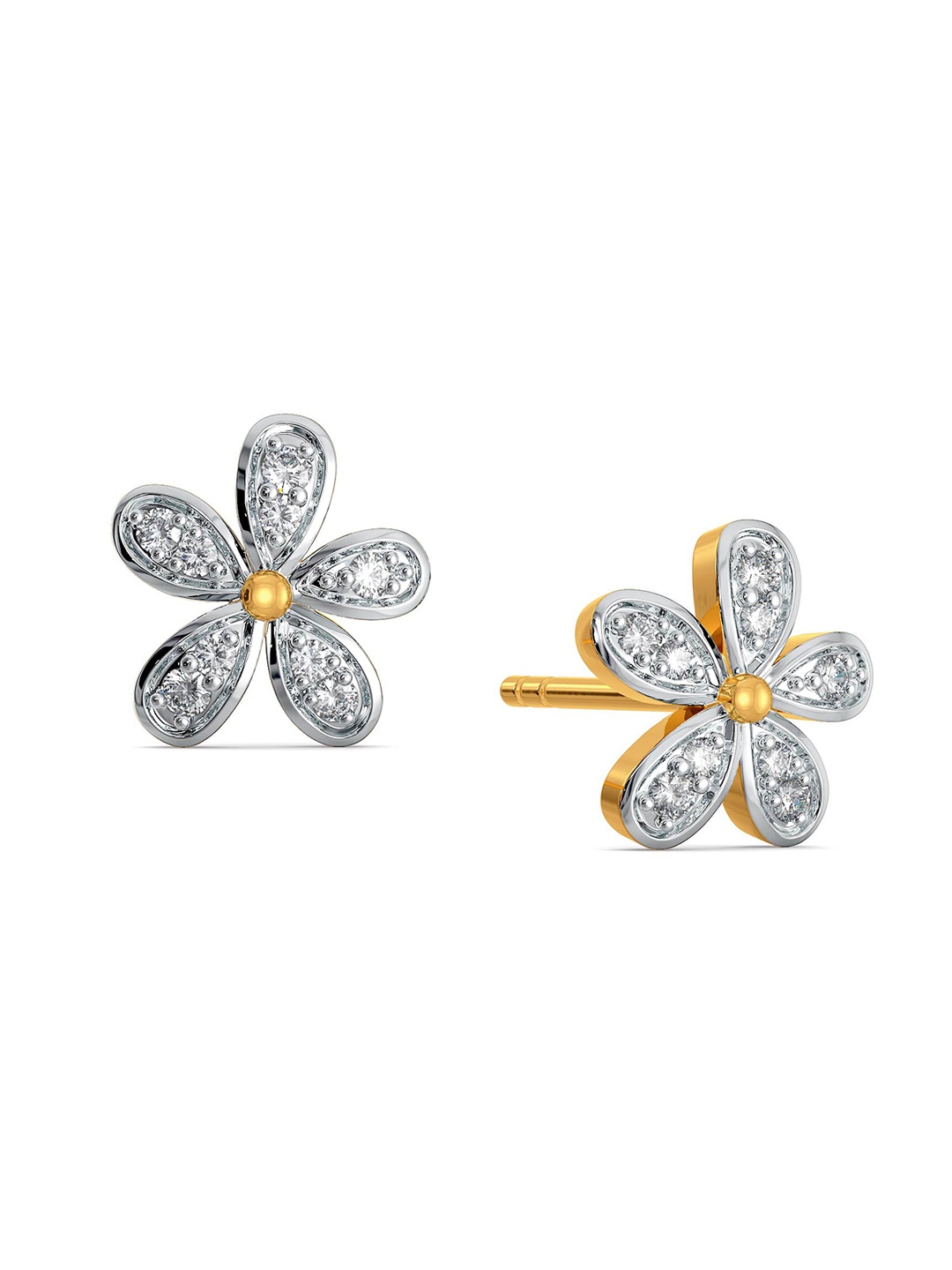 MELORRA Magnolia Muse Rhodium-Plated Diamond-Studded 18KT Gold Stud Earrings-2.31gm
MELORRA Magnolia Muse Rhodium-Plated Diamond-Studded 18KT Gold Stud Earrings-2.31gm