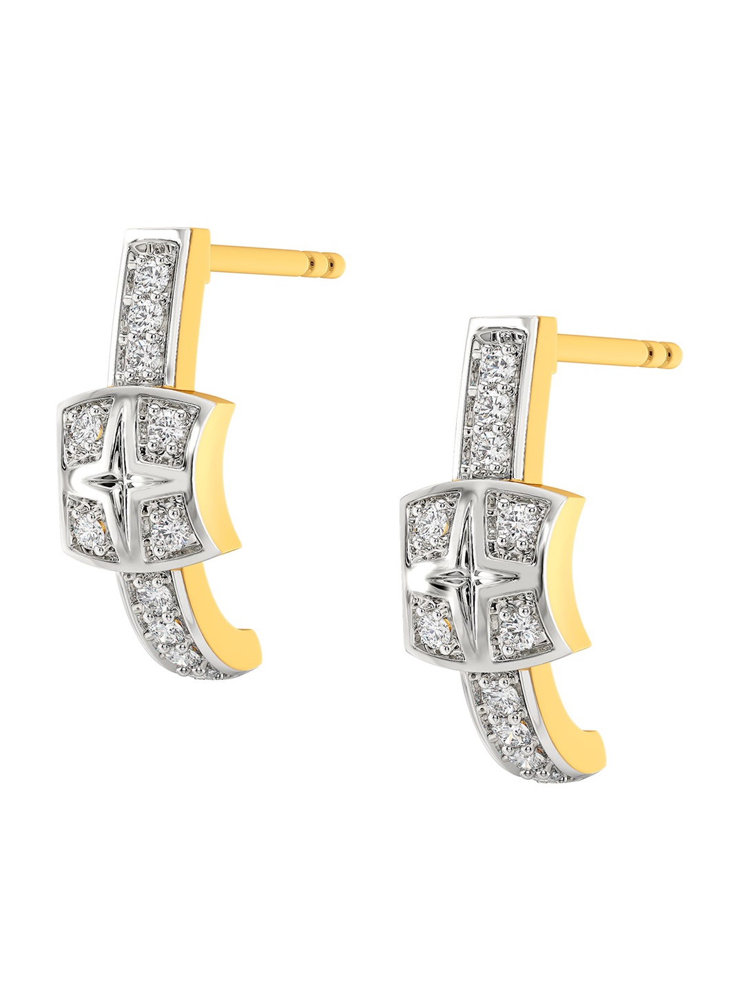 MELORRA Plaids Up Beat Diamond-Studded Rhodium-Plated 18KT Gold Half Hoop Earrings-2.39 gm
MELORRA Plaids Up Beat Diamond-Studded Rhodium-Plated 18KT Gold Half Hoop Earrings-2.39 gm