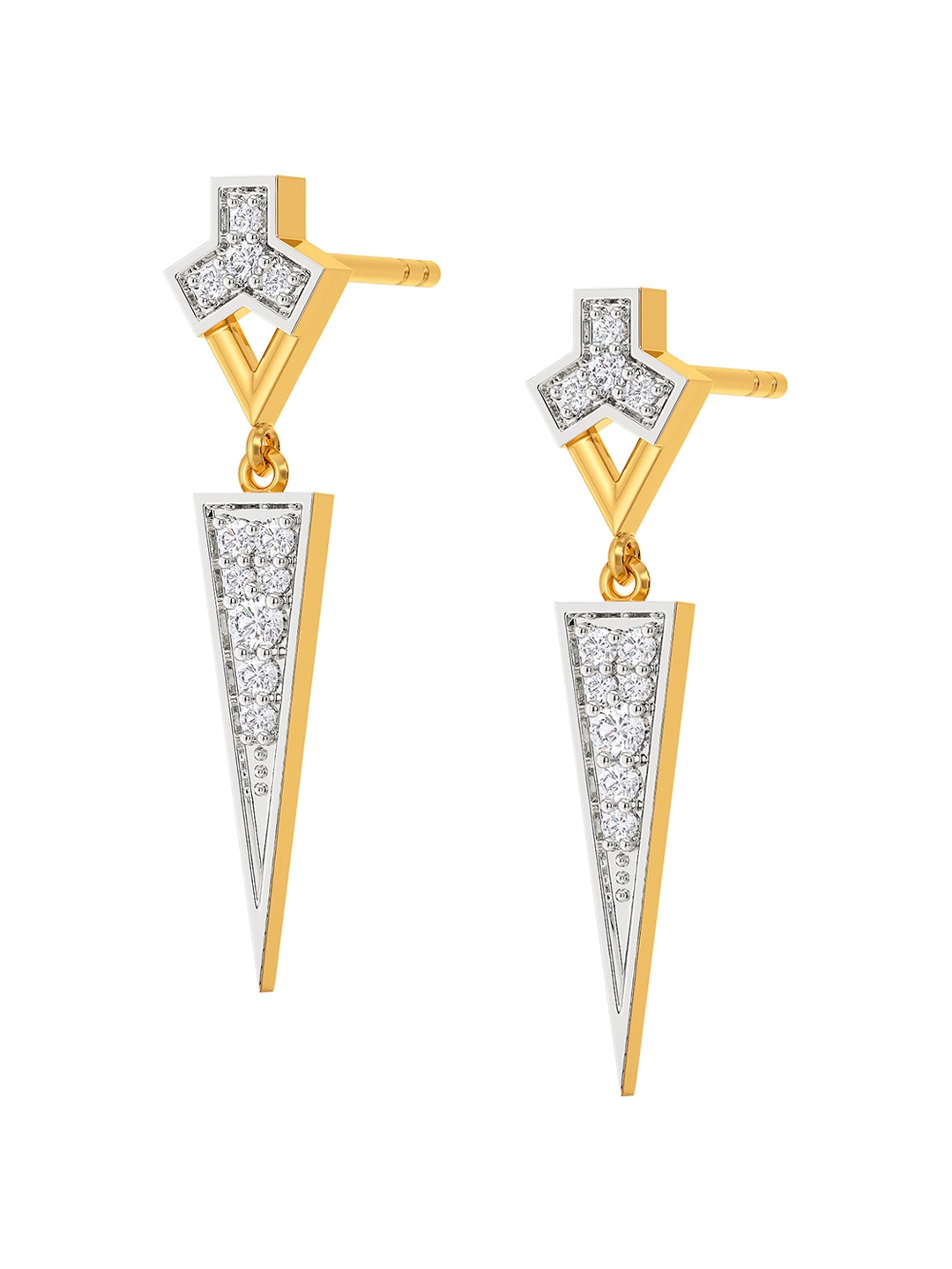 MELORRA Bolder Shoulder Diamond-Studded Rhodium-Plated 18KT Gold Drop Earrings- 5.37gm
MELORRA Bolder Shoulder Diamond-Studded Rhodium-Plated 18KT Gold Drop Earrings- 5.37gm