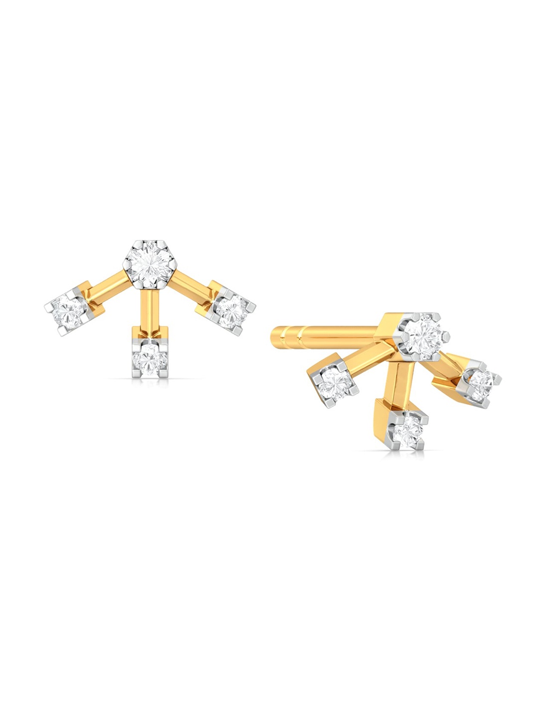 MELORRA Ferris Roll Diamond-Studded Rhodium-Plated 18KT Gold Studs Earrings- 1.31gm
MELORRA Ferris Roll Diamond-Studded Rhodium-Plated 18KT Gold Studs Earrings- 1.31gm