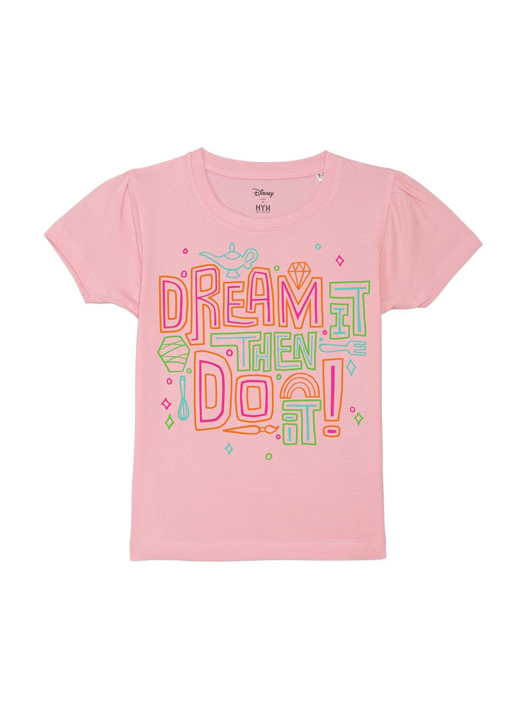 Disney by Wear Your Mind Girls Typography Printed Puff Sleeves Pure Cotton T-shirt, Pink
Disney by Wear Your Mind Girls Typography Printed Puff Sleeves Pure Cotton T-shirt, Pink
