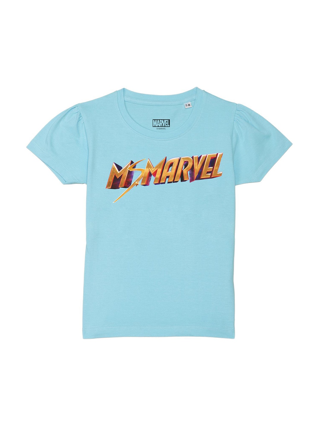 Marvel by Wear Your Mind Girls Typography Printed Puff Sleeves Pure Cotton T-shirt, Blue
Marvel by Wear Your Mind Girls Typography Printed Puff Sleeves Pure Cotton T-shirt, Blue