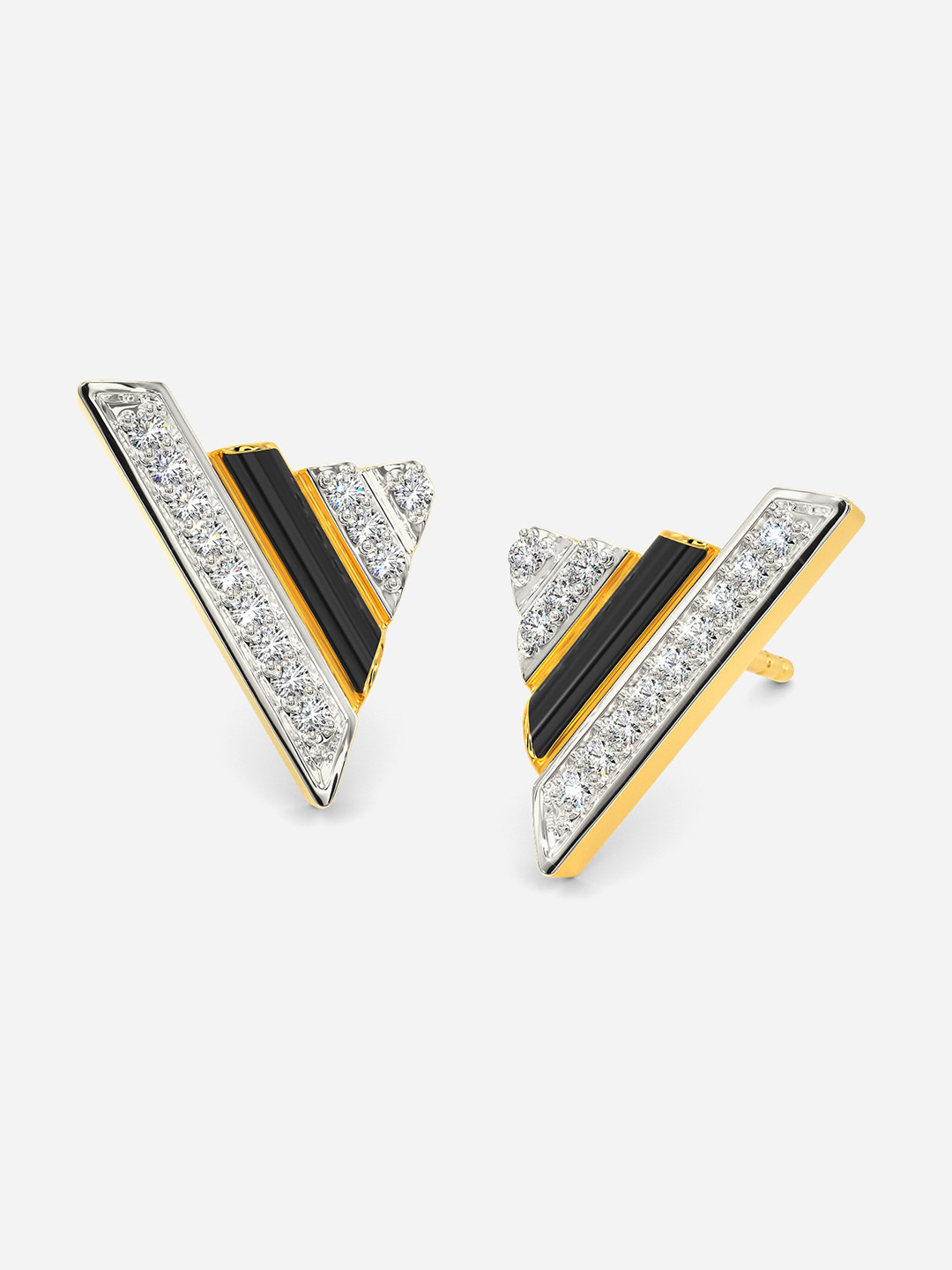 MELORRA Stripe Tribe Diamond-Studded Rhodium-Plated 18KT Gold Studs Earrings- 2.82 gm
MELORRA Stripe Tribe Diamond-Studded Rhodium-Plated 18KT Gold Studs Earrings- 2.82 gm